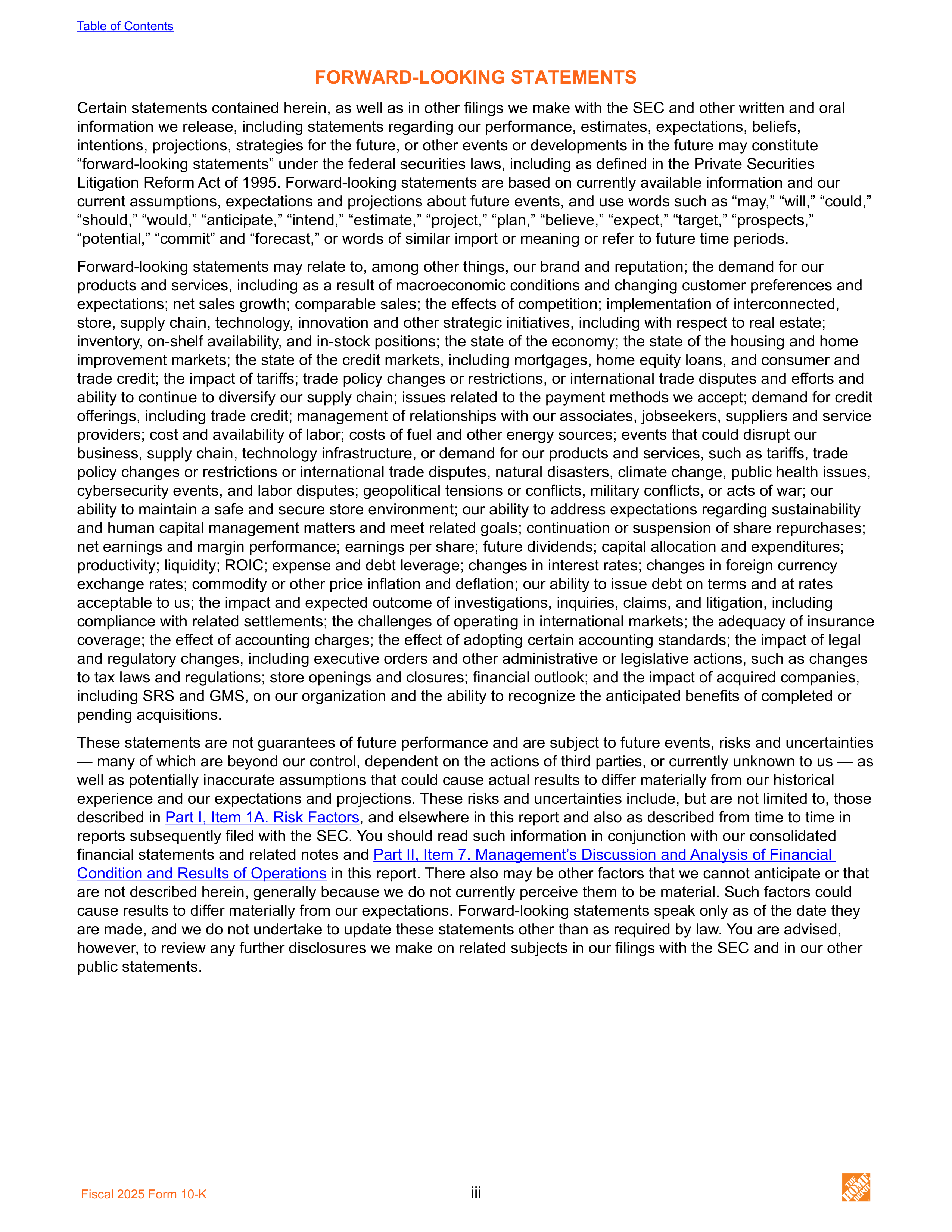 The Home Depot Annual Report — page 8