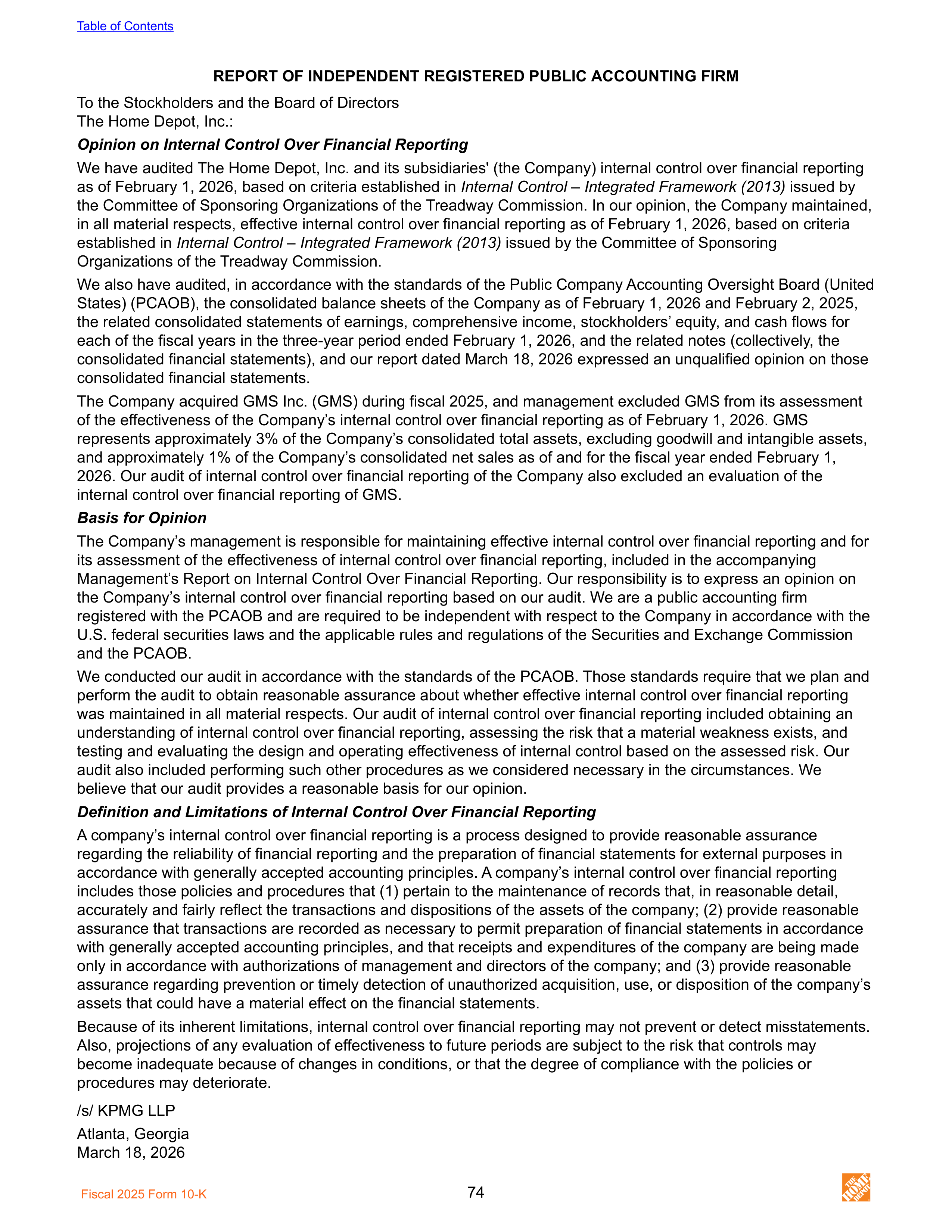 The Home Depot Annual Report — page 82