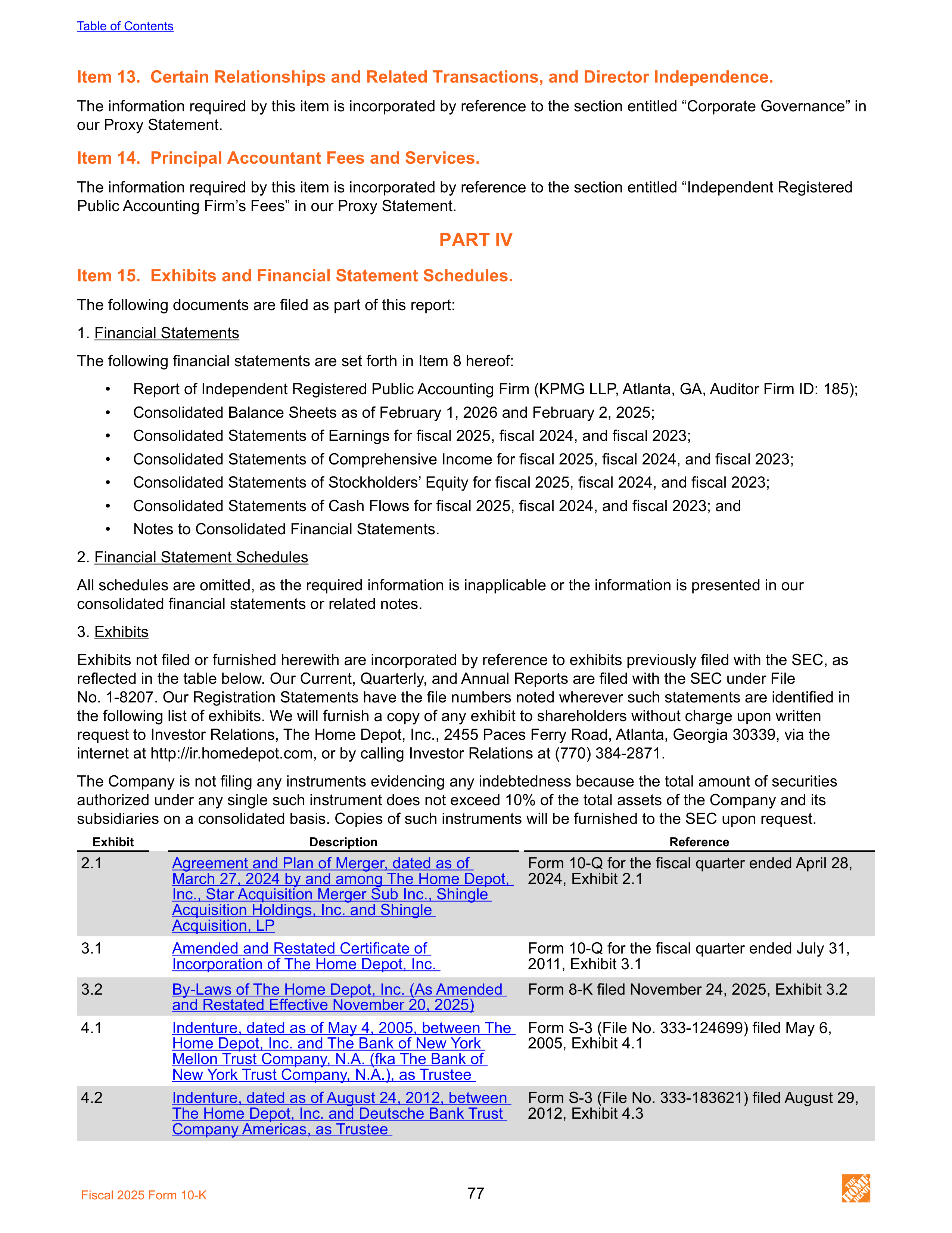 The Home Depot Annual Report — page 85