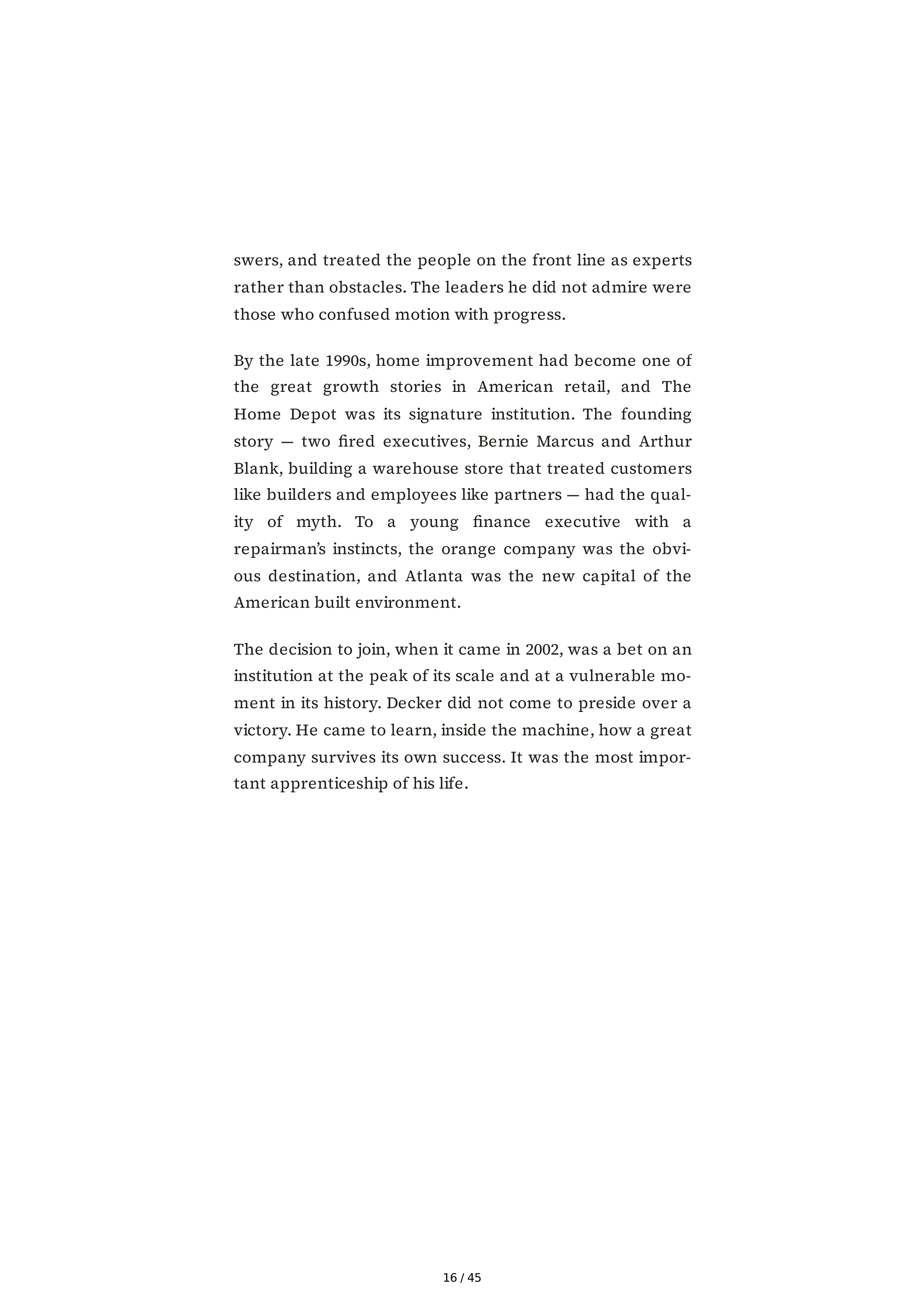 The Home Depot Edward Ted Decker Biography — page 16