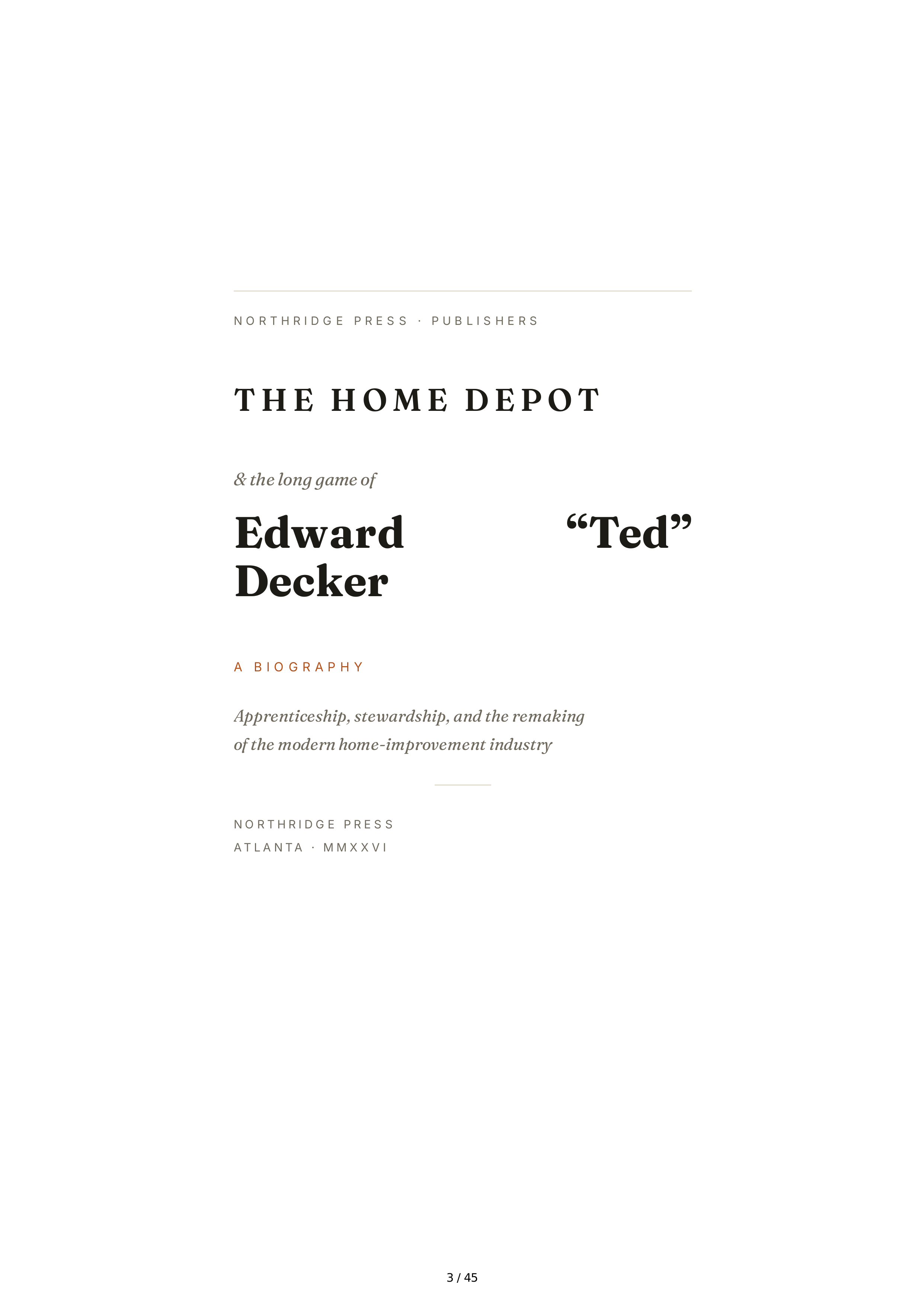 The Home Depot Edward Ted Decker Biography — page 3