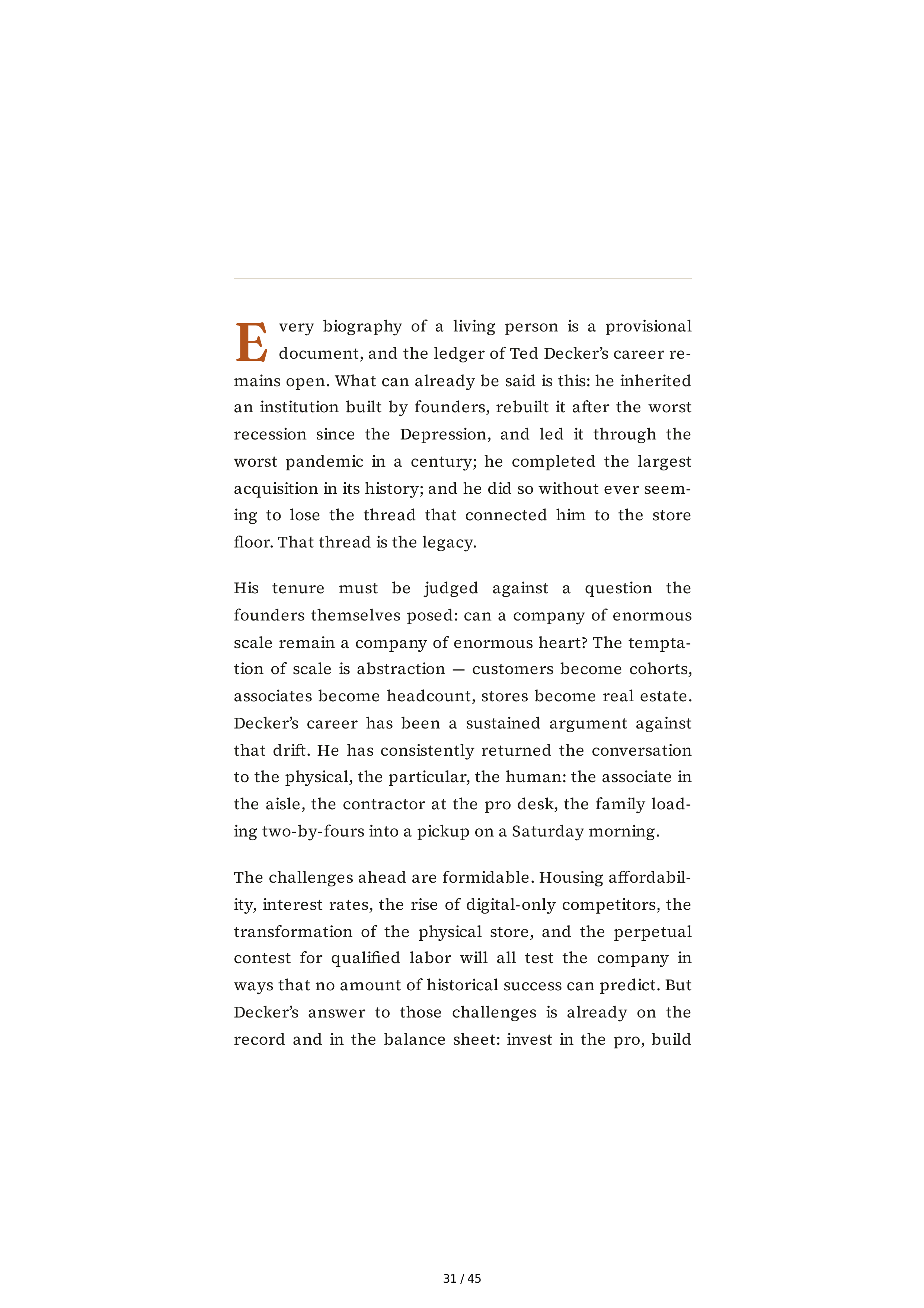 The Home Depot Edward Ted Decker Biography — page 31