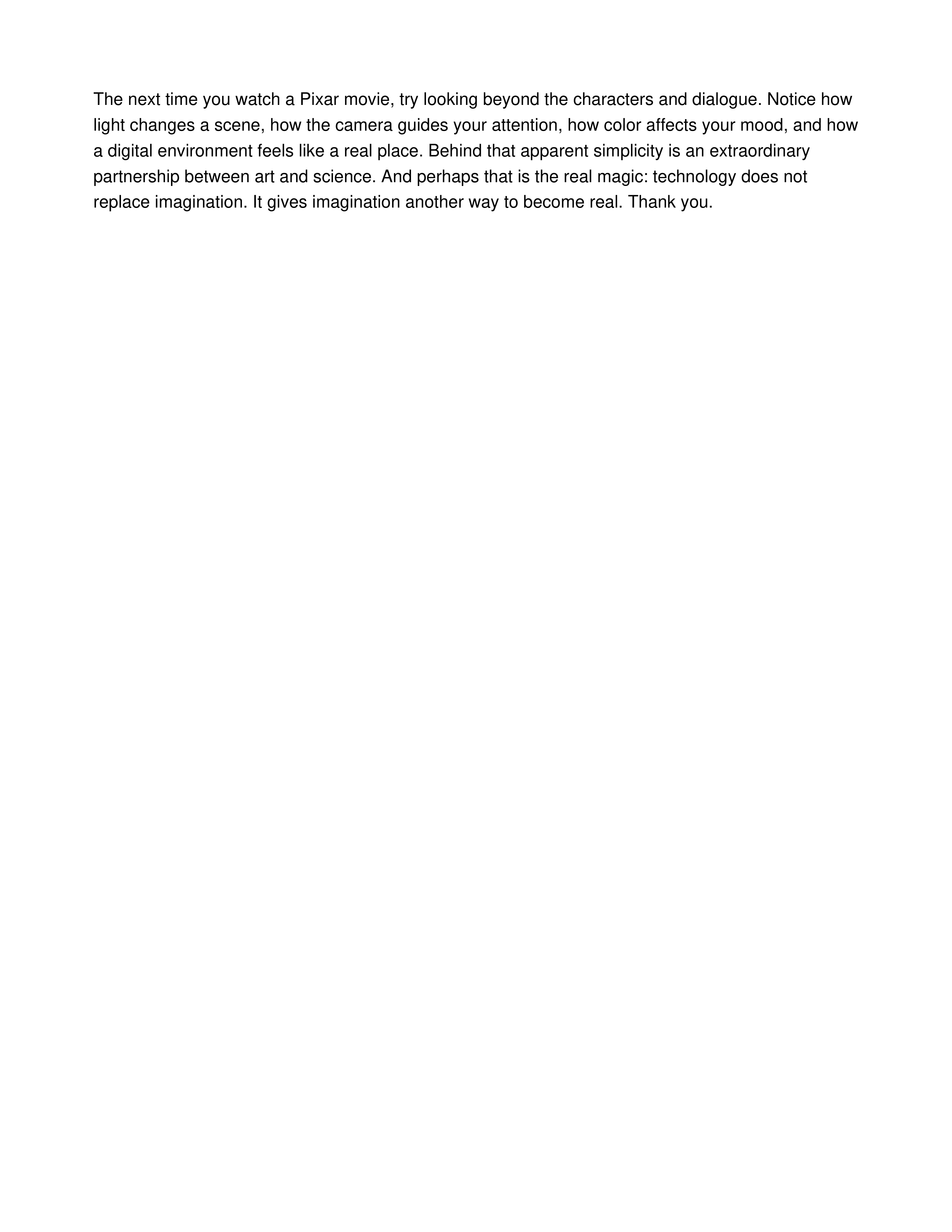 The Magic Ingredient That Brings Pixar Movies to Life Informative Speech — page 3