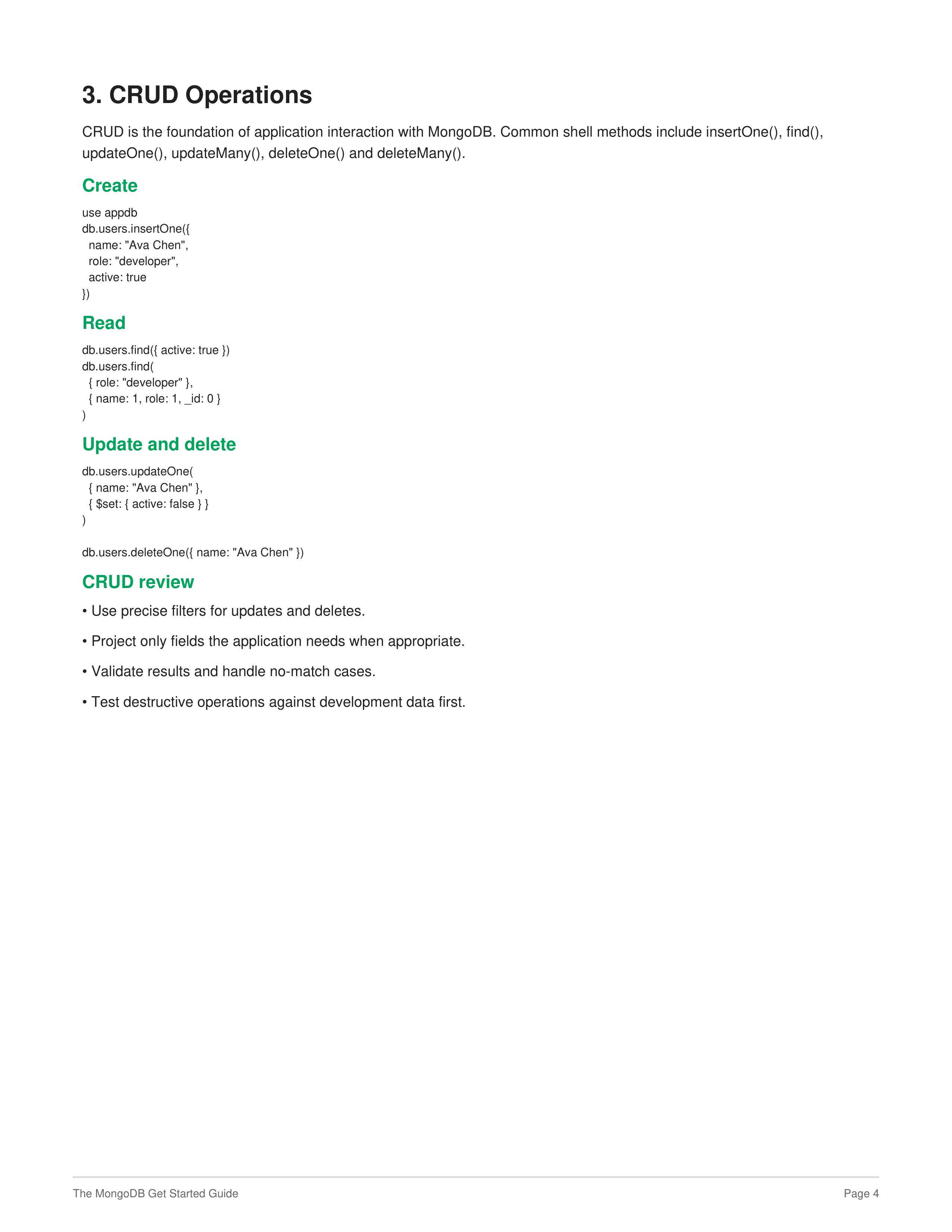 The MongoDB Get Started Guide — page 4