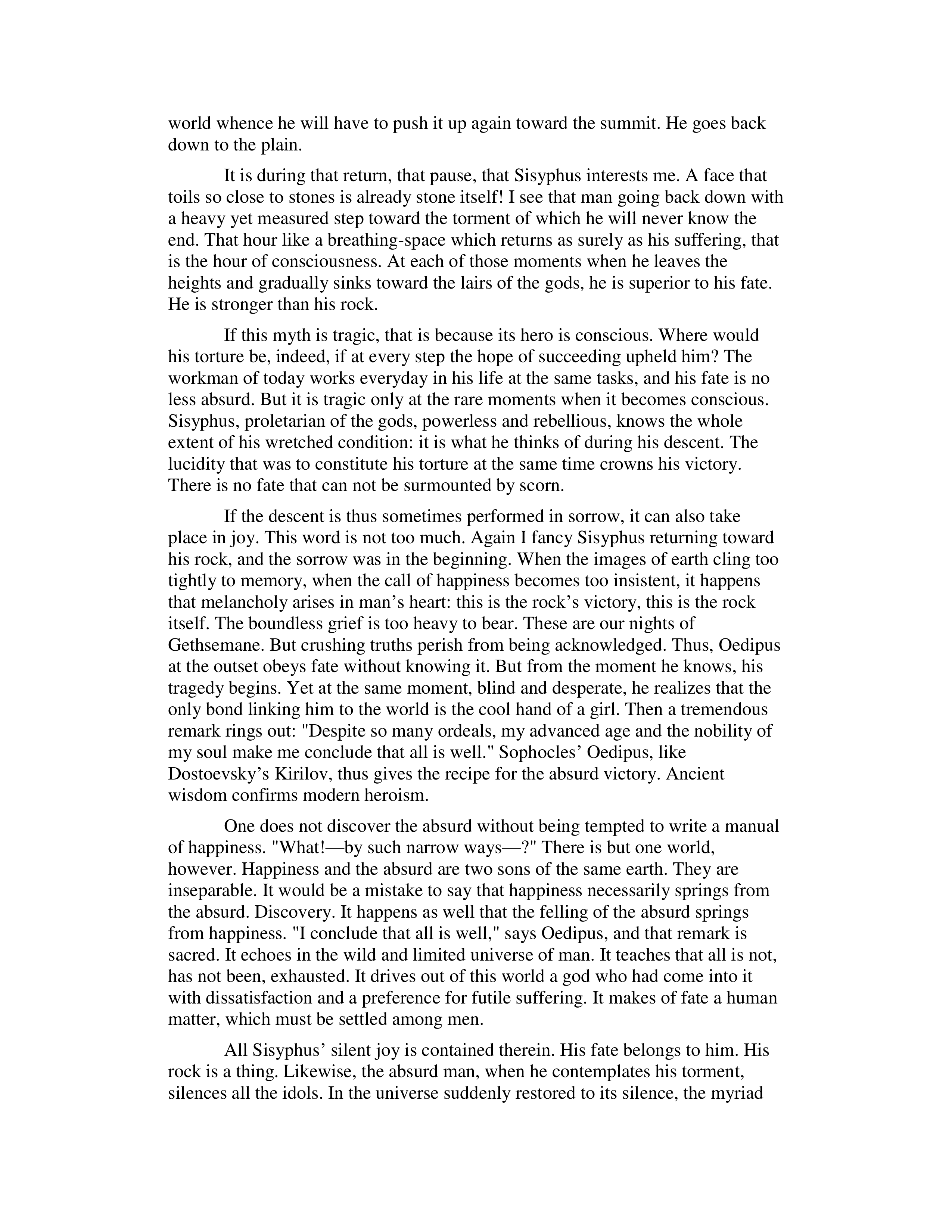 The Myth of Sisyphus Essay — page 2