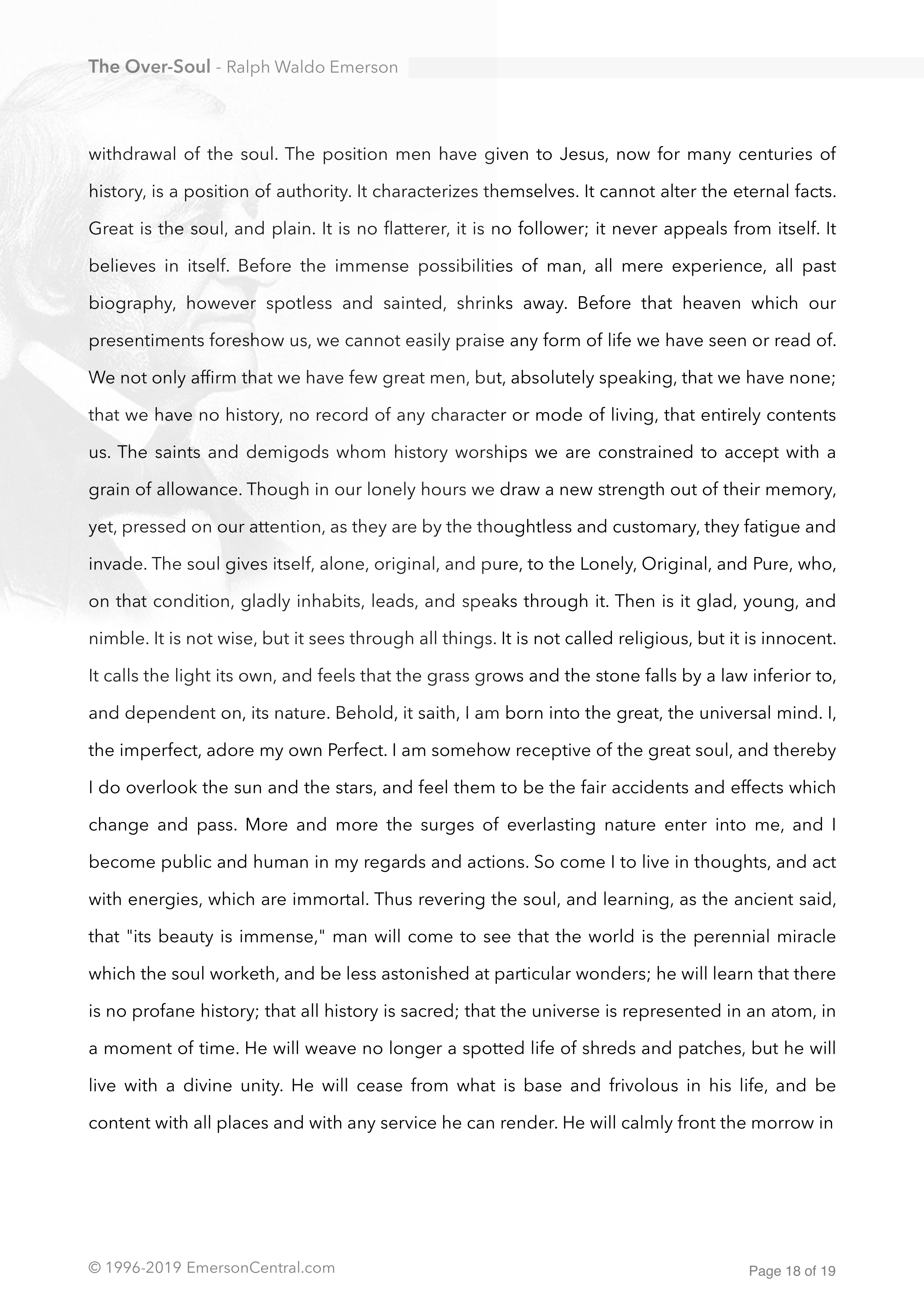 The Over-Soul Essay — page 18