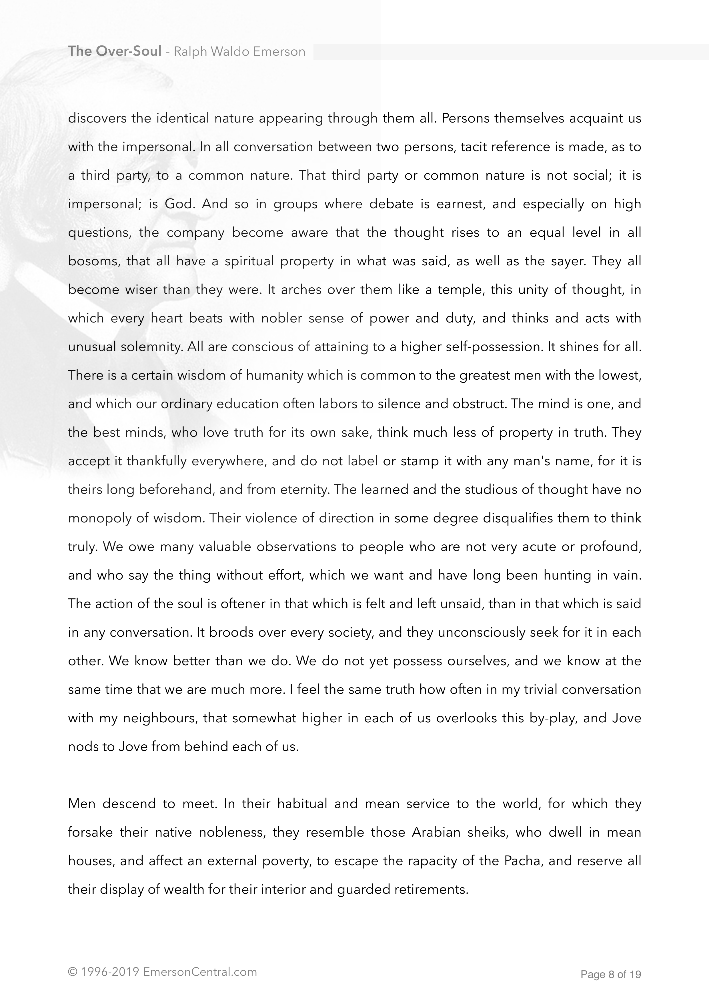 The Over-Soul Essay — page 8