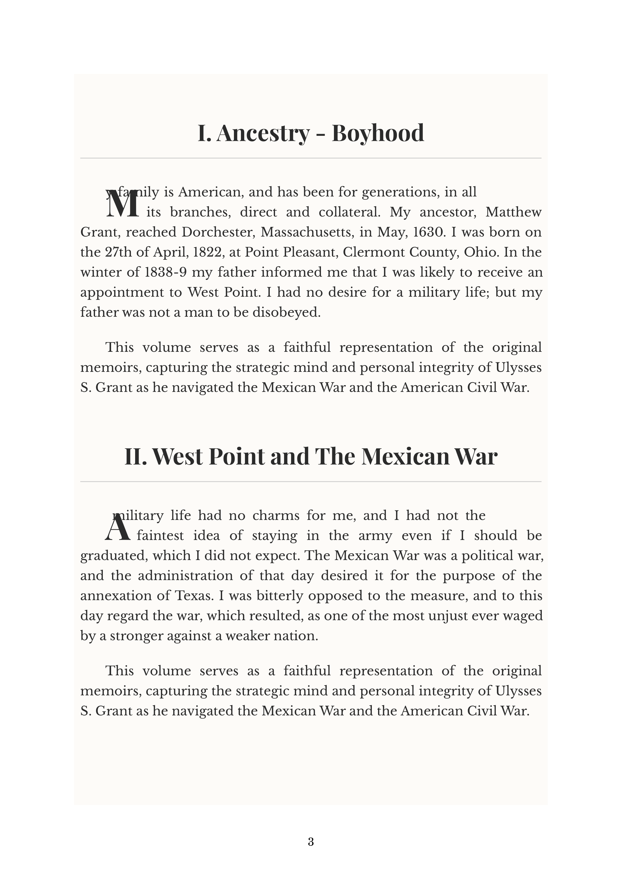 The Personal Memoirs of U S Grant by Ulysses S Grant Autobiography — page 3