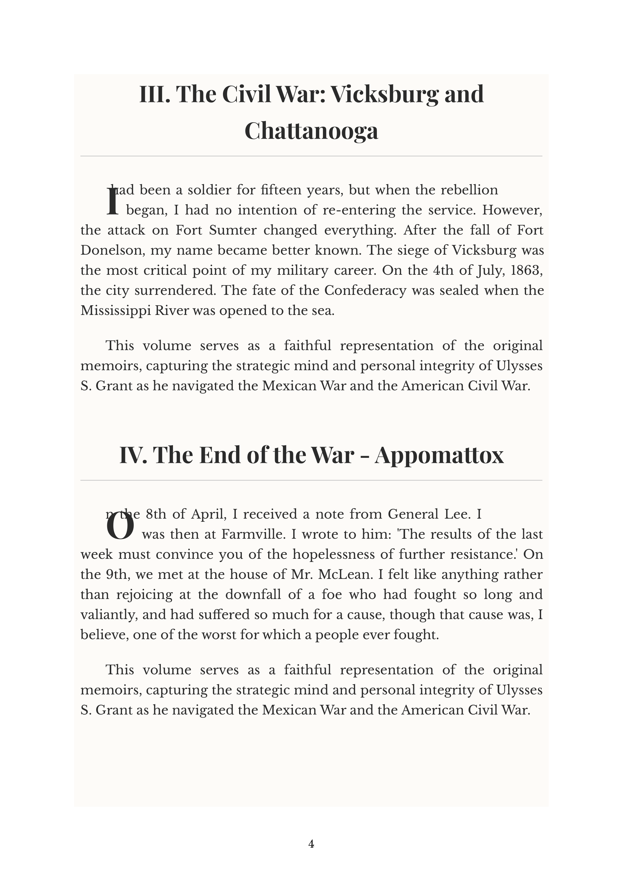 The Personal Memoirs of U S Grant by Ulysses S Grant Autobiography — page 4