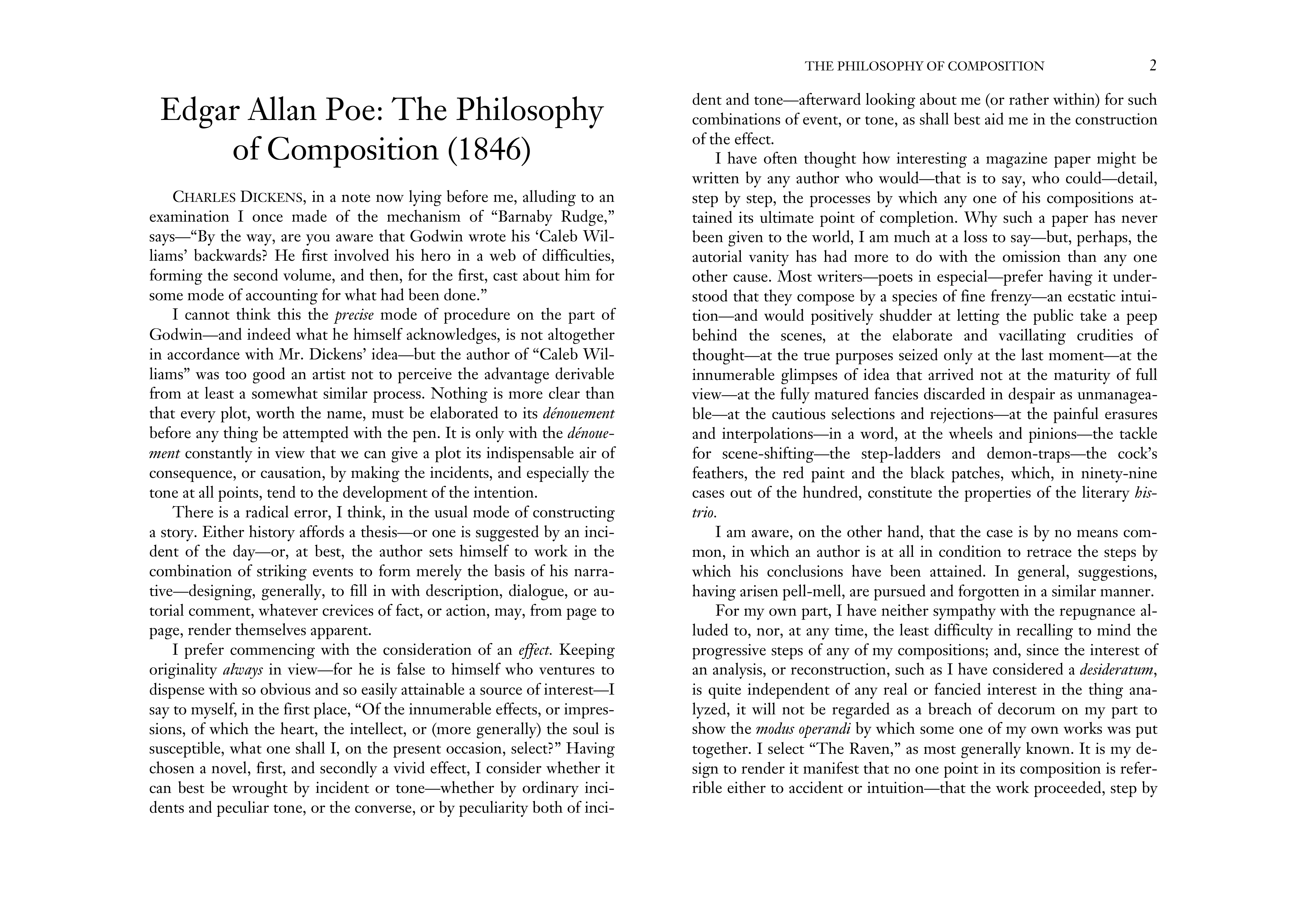 The Philosophy of Composition Essay — page 1