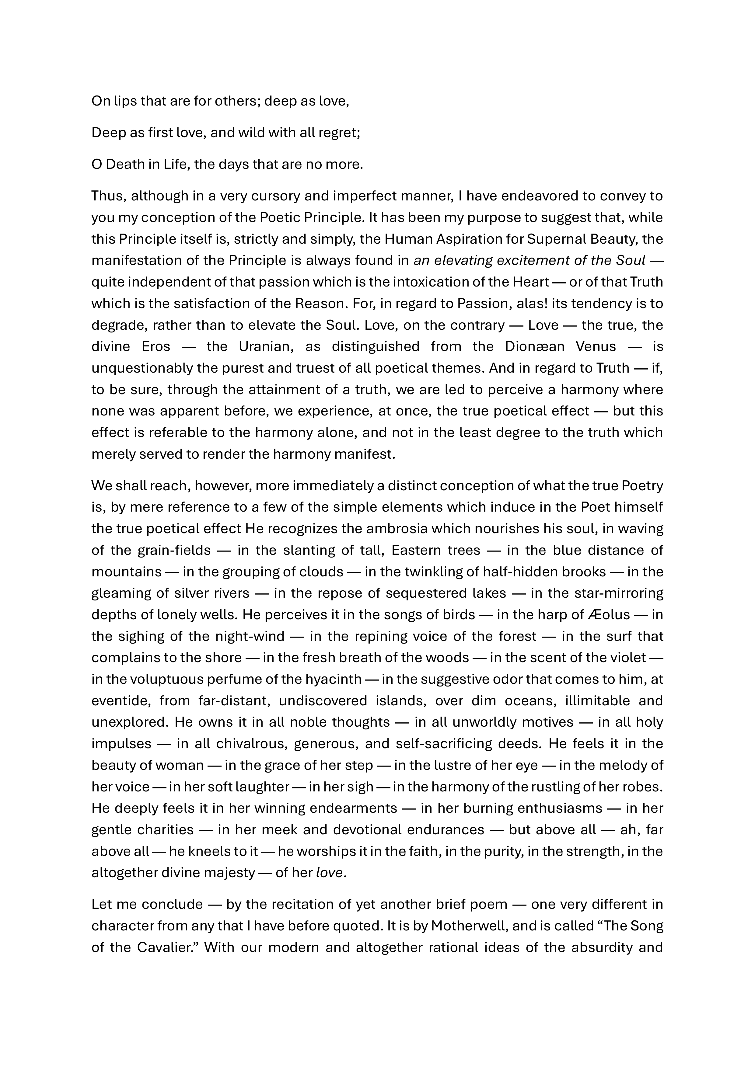 The Poetic Principle Essay — page 25