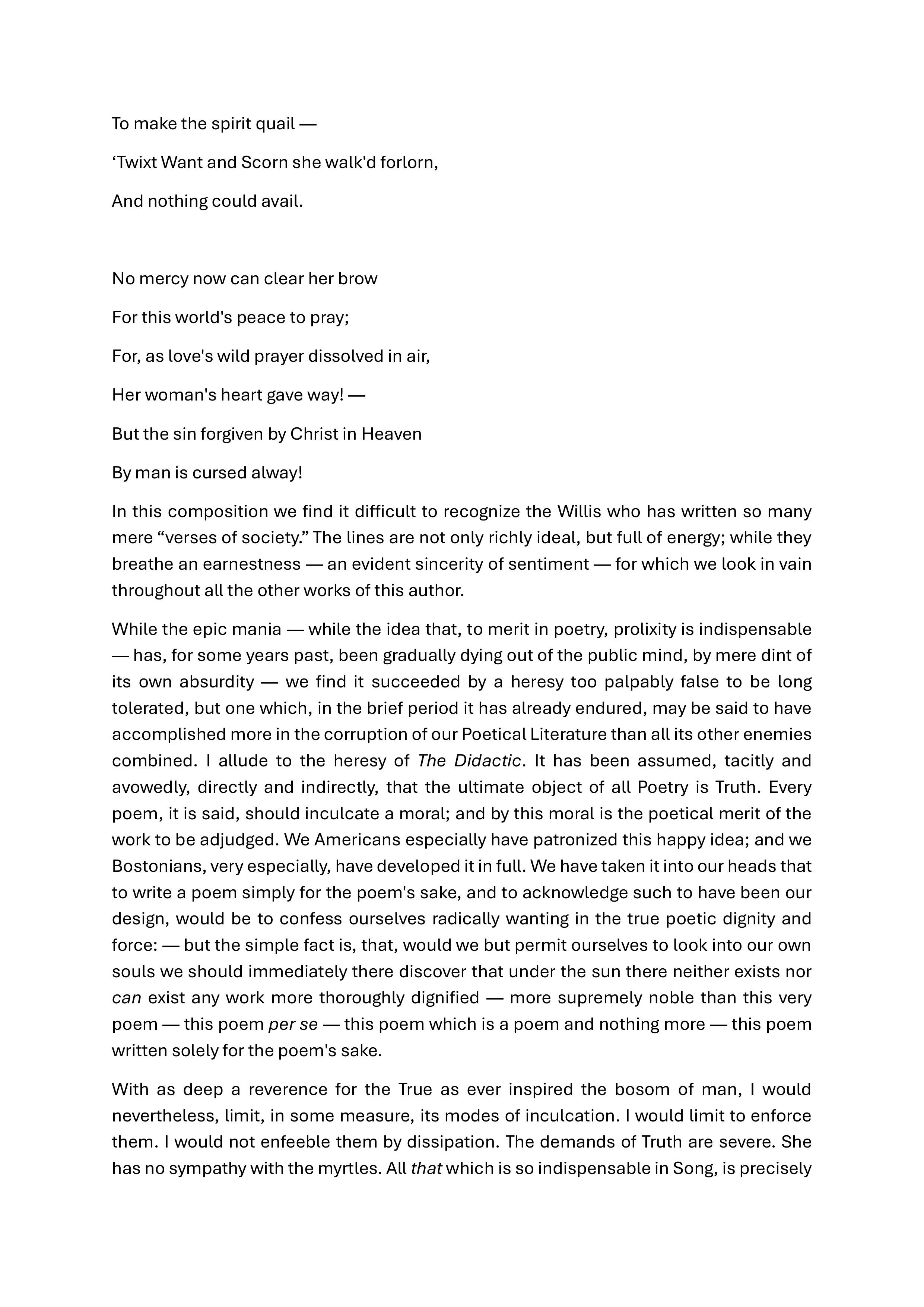 The Poetic Principle Essay — page 5