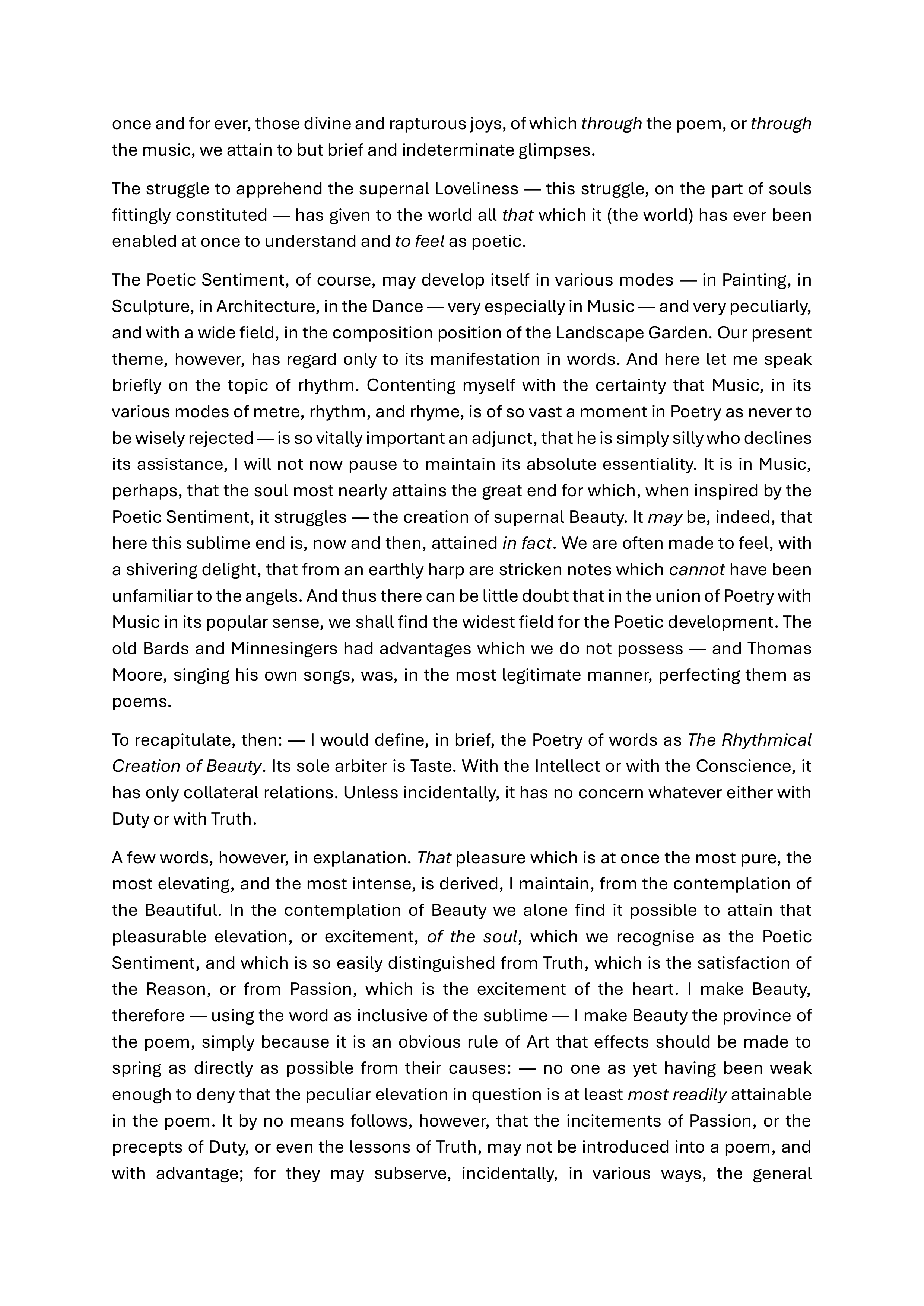 The Poetic Principle Essay — page 7