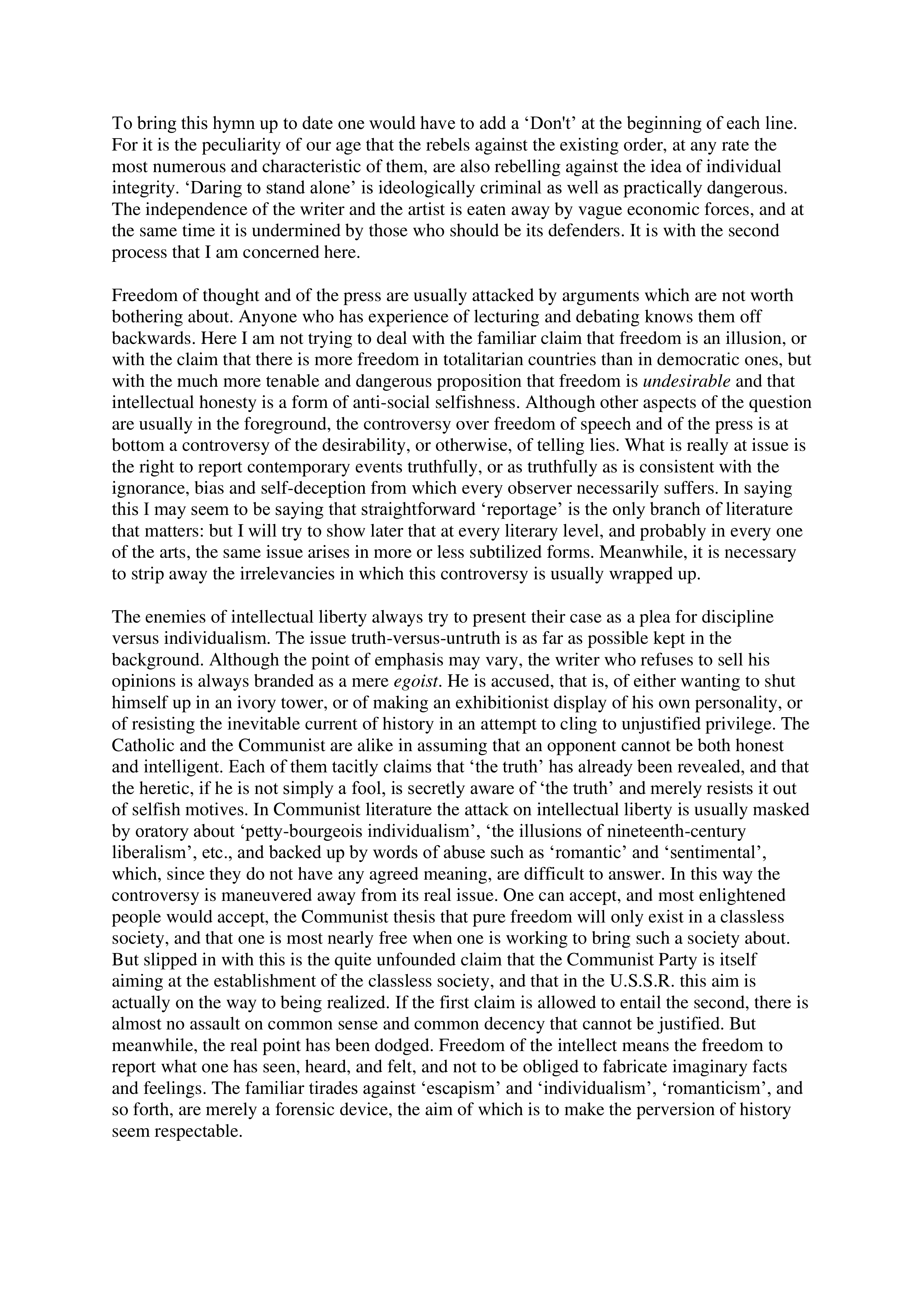 The Prevention of Literature Essay — page 2