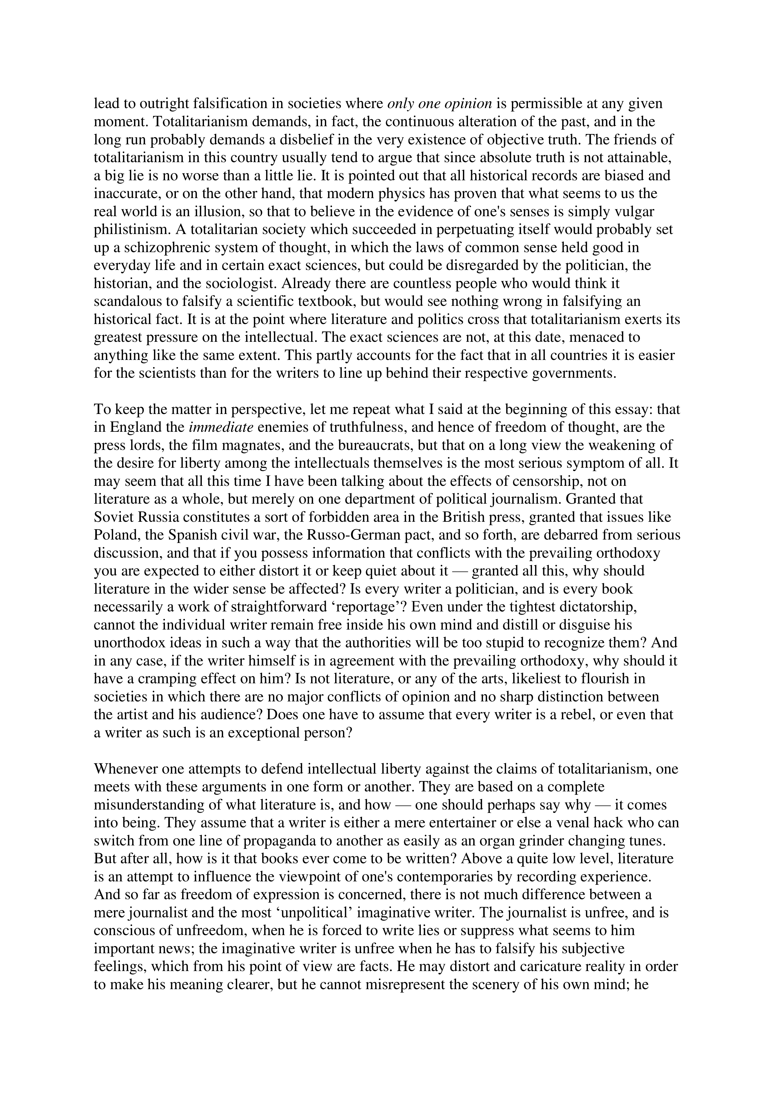 The Prevention of Literature Essay — page 4