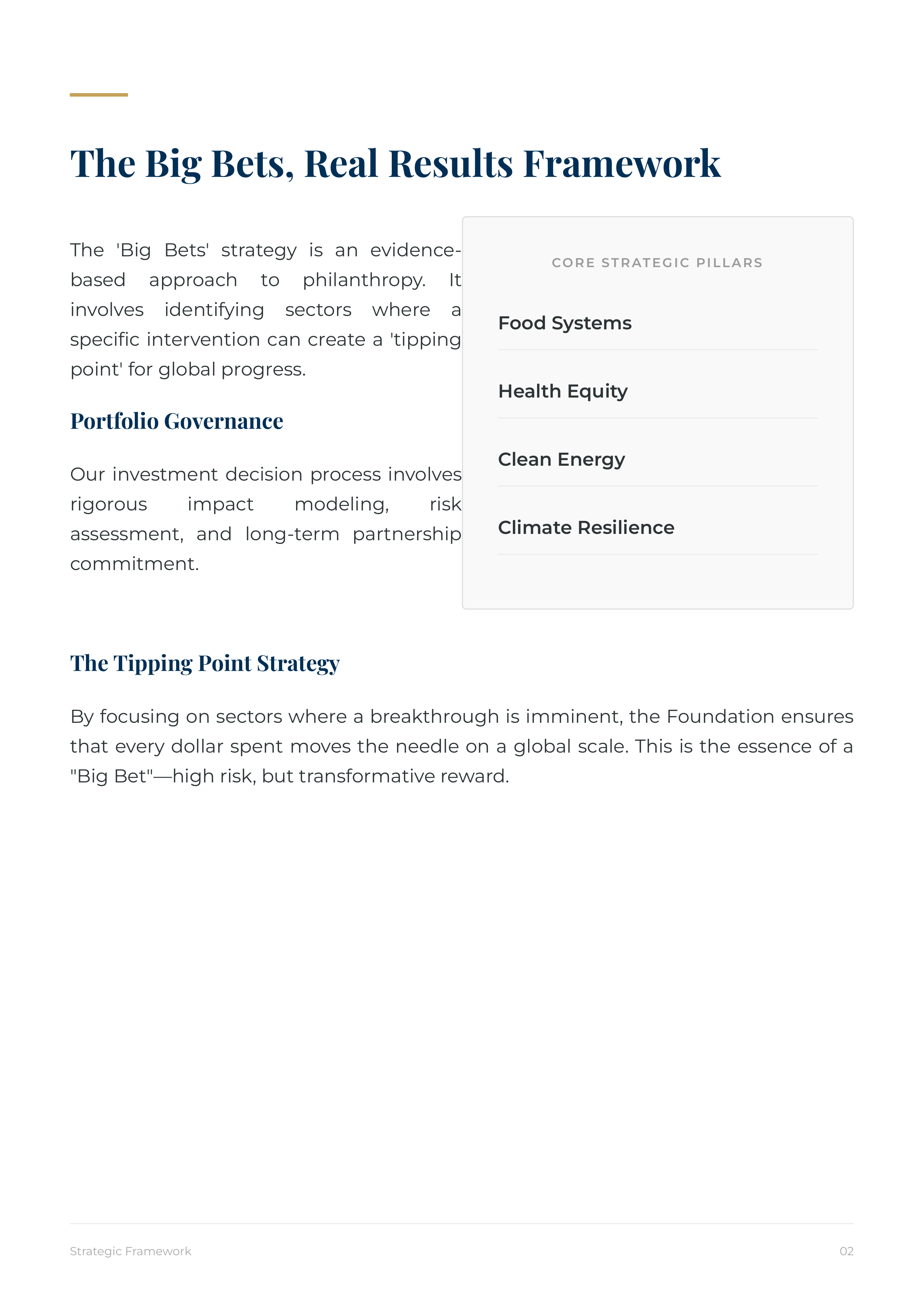 The Rockefeller Foundation Big Bets, Real Results Portfolio — page 3