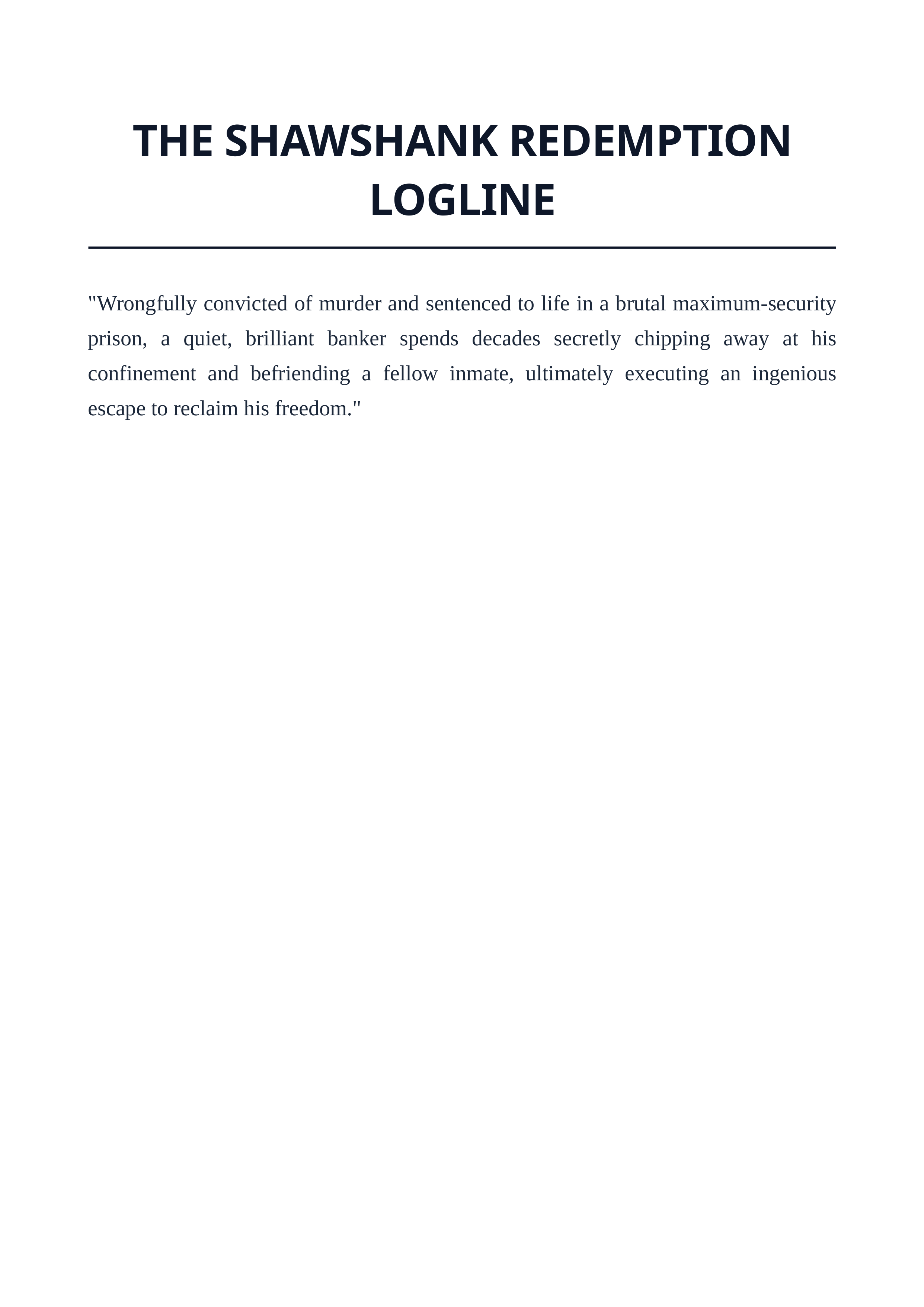 The Shawshank Redemption Logline — page 1