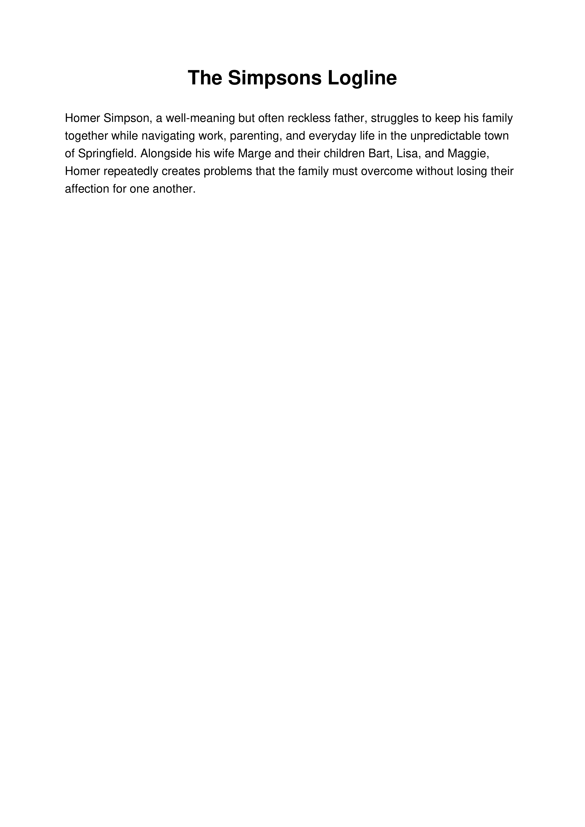 The Simpsons Logline — page 1