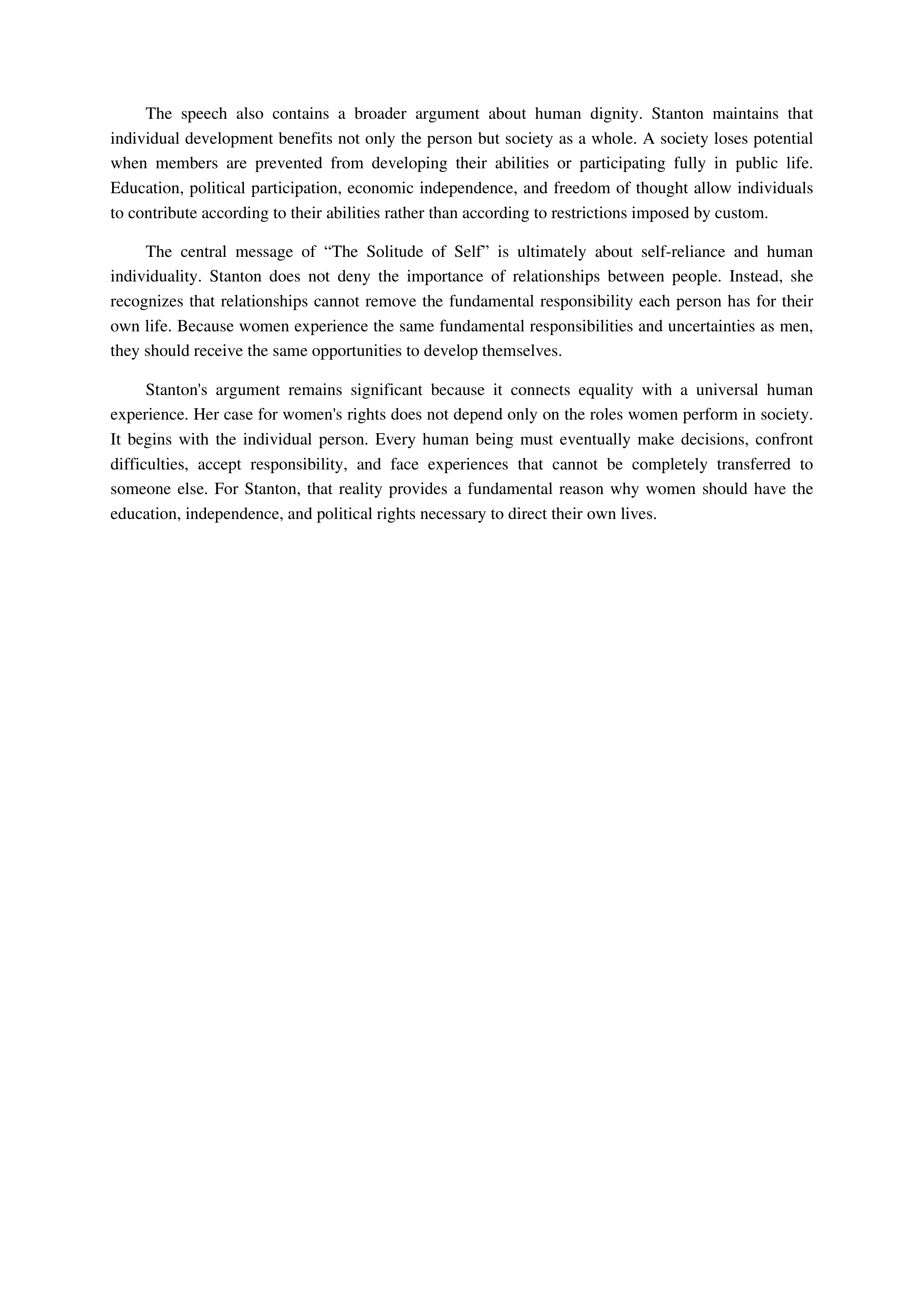The Solitude of Self Essay — page 2