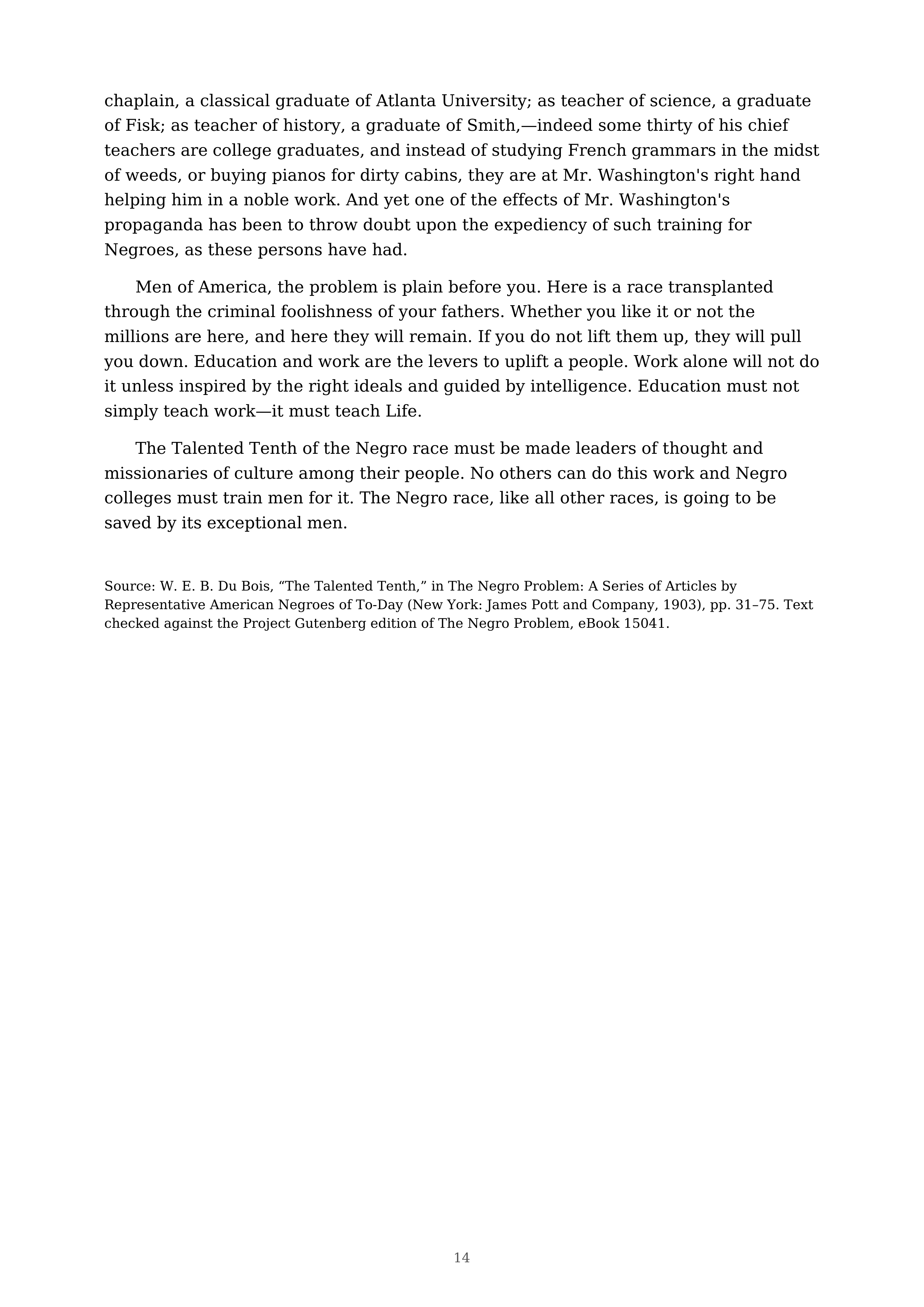 The Talented Tenth Essay — page 14
