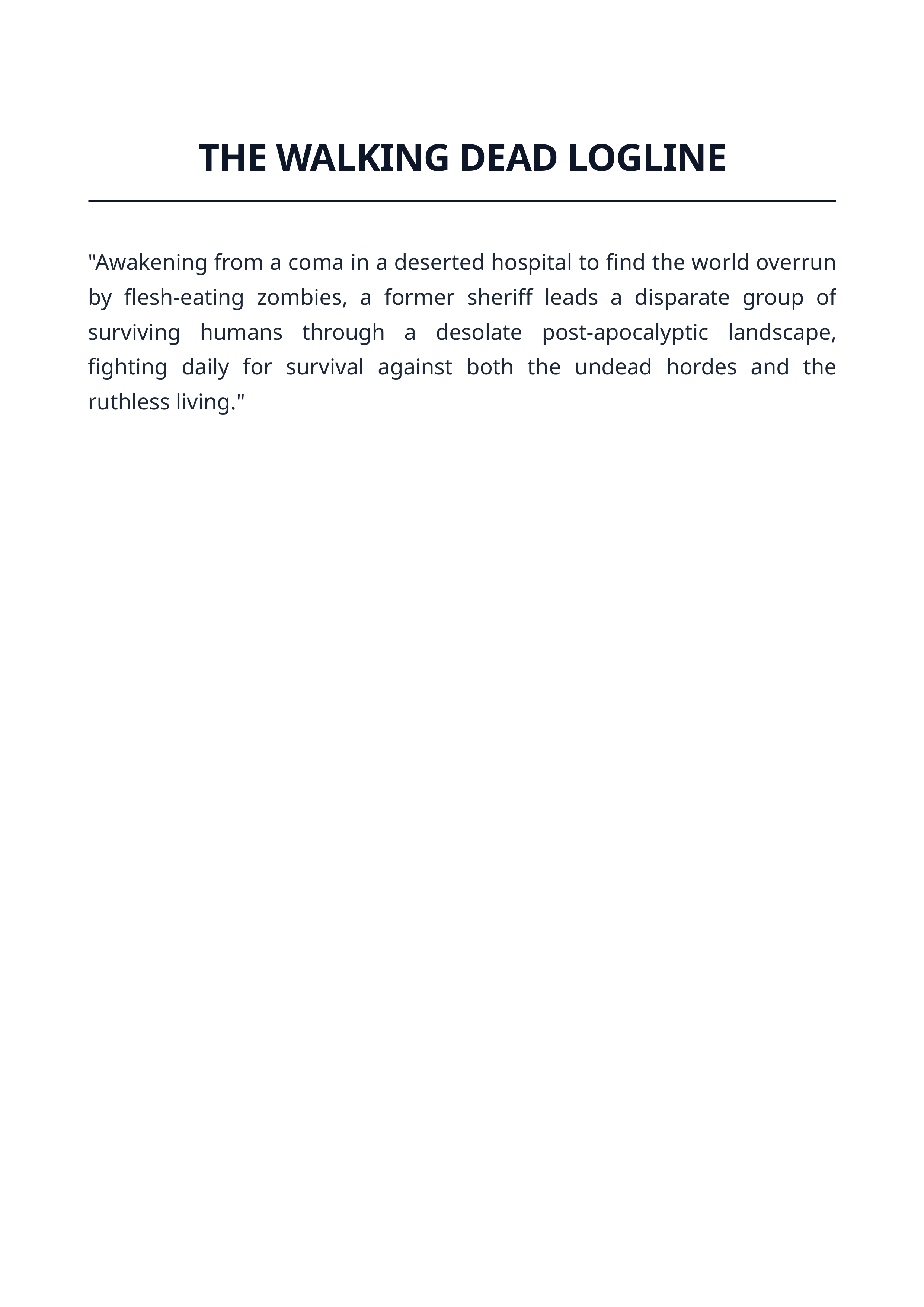 The Walking Dead Logline — page 1