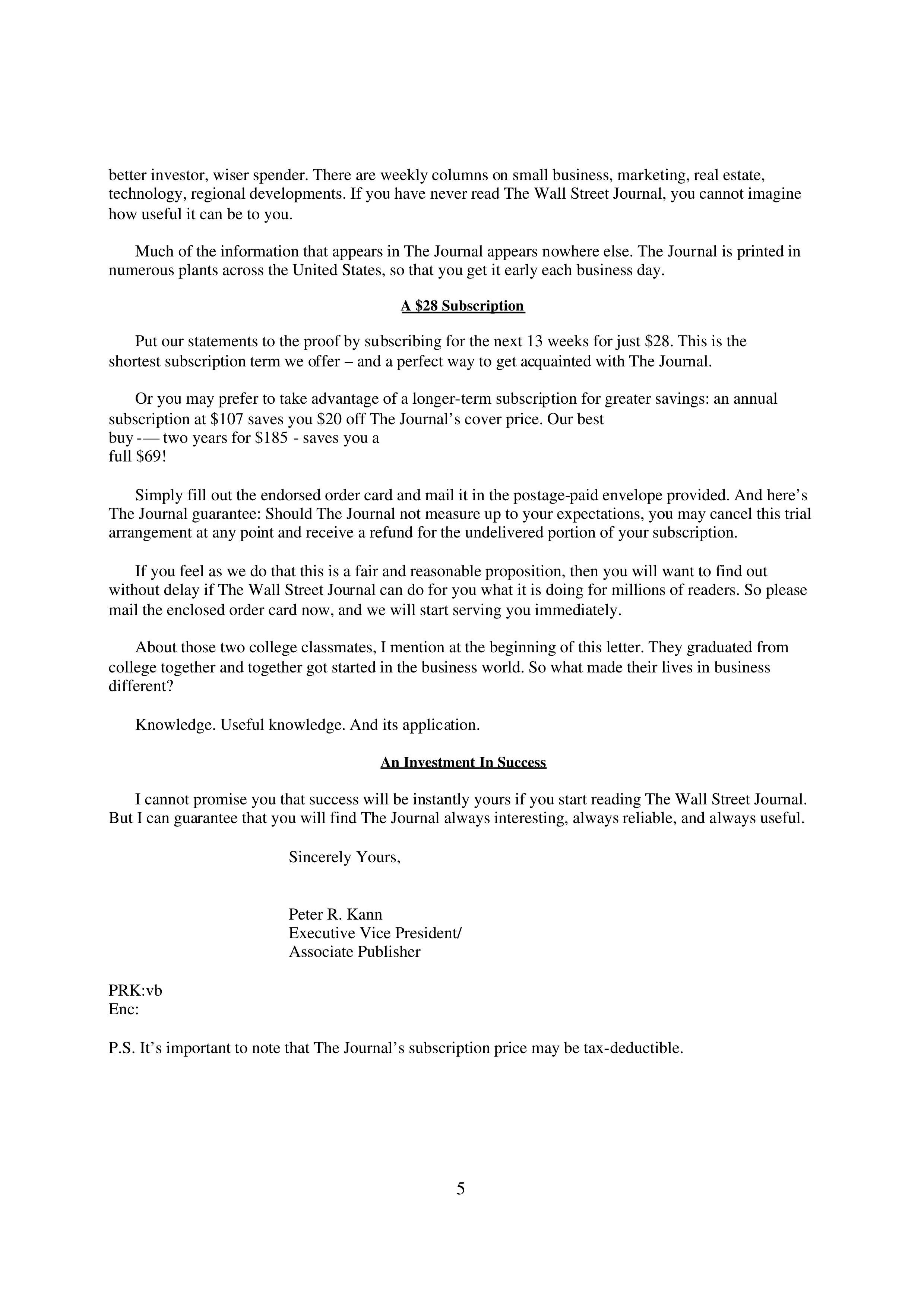 The Wall Street Journal Sales Letter — page 2