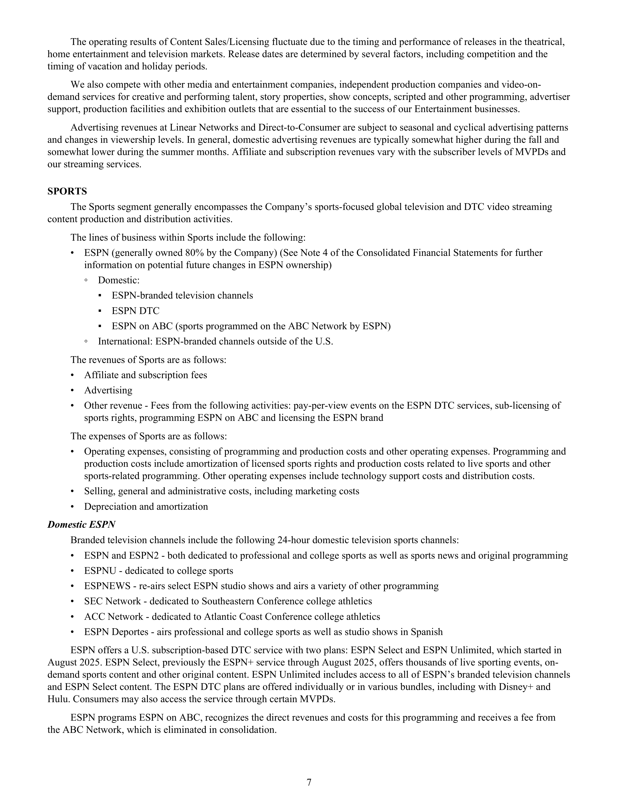 Disney Annual Report — page 10