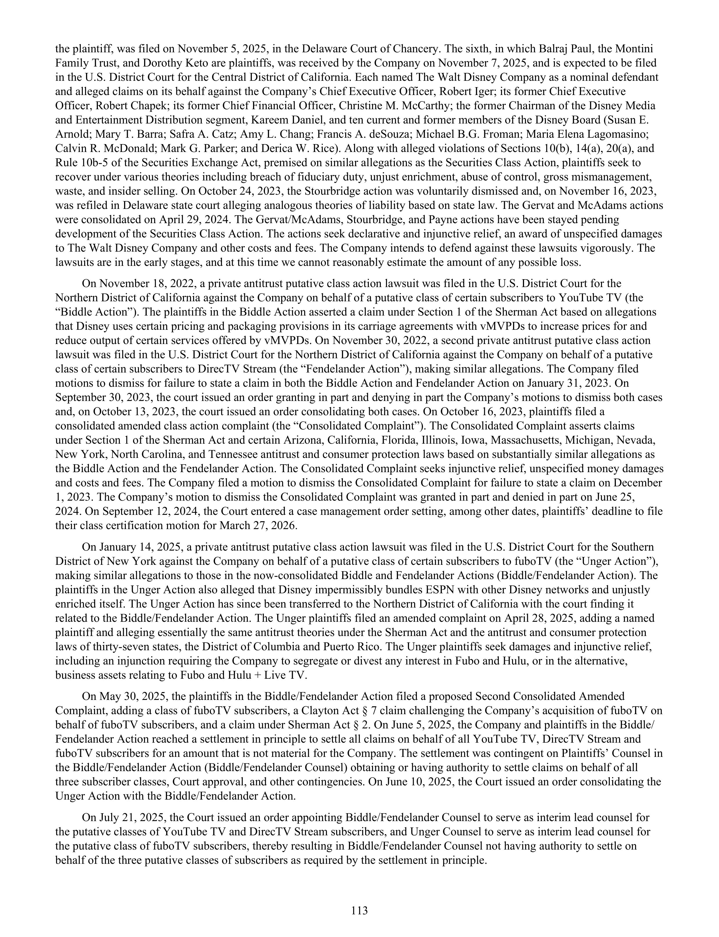 Disney Annual Report — page 116