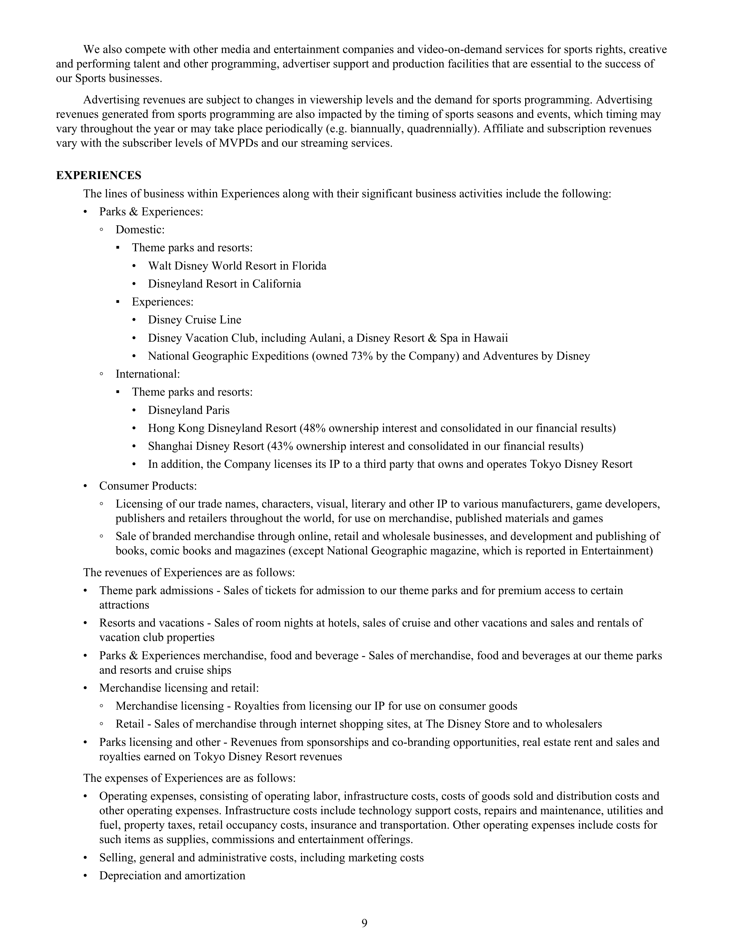 Disney Annual Report — page 12