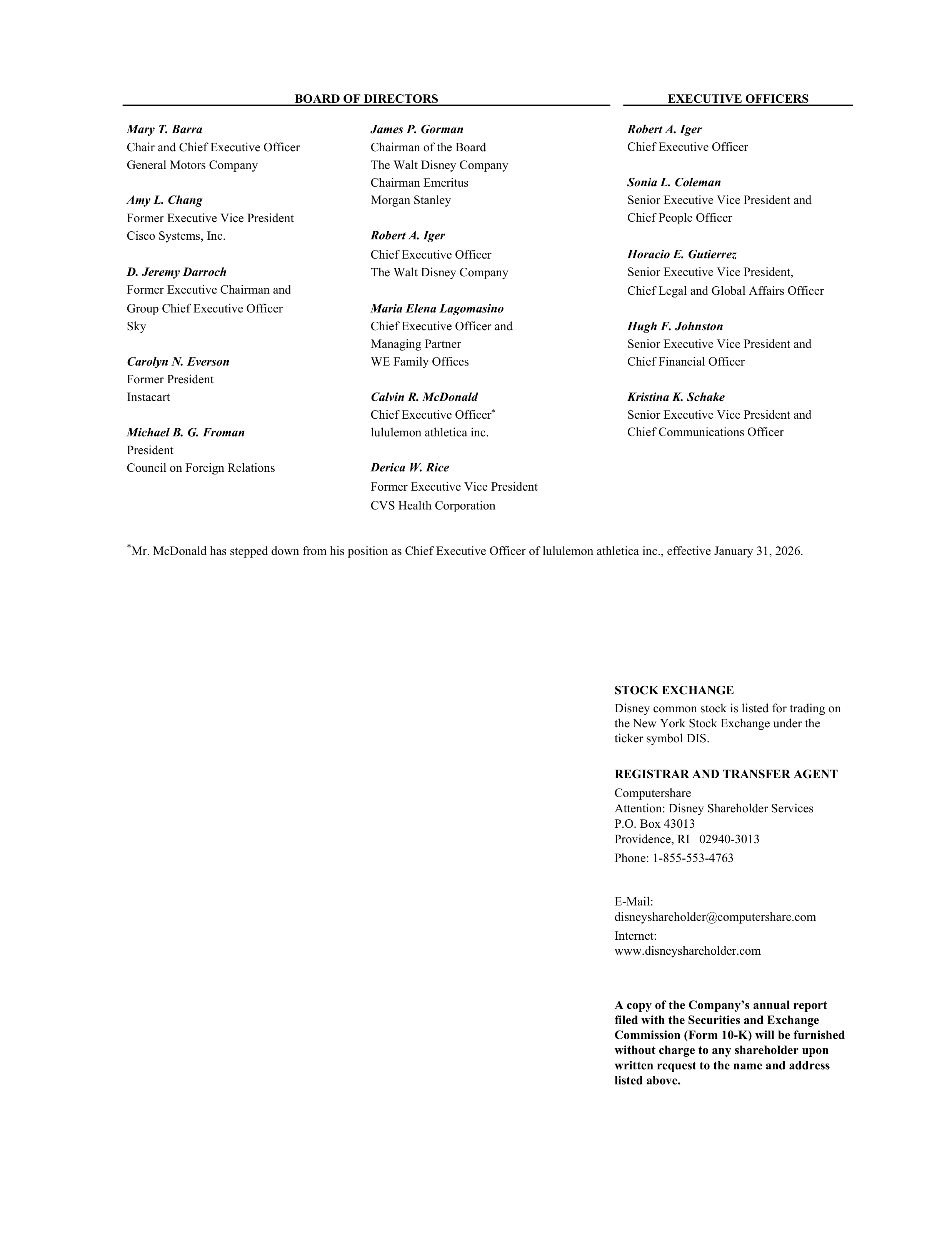 Disney Annual Report — page 126