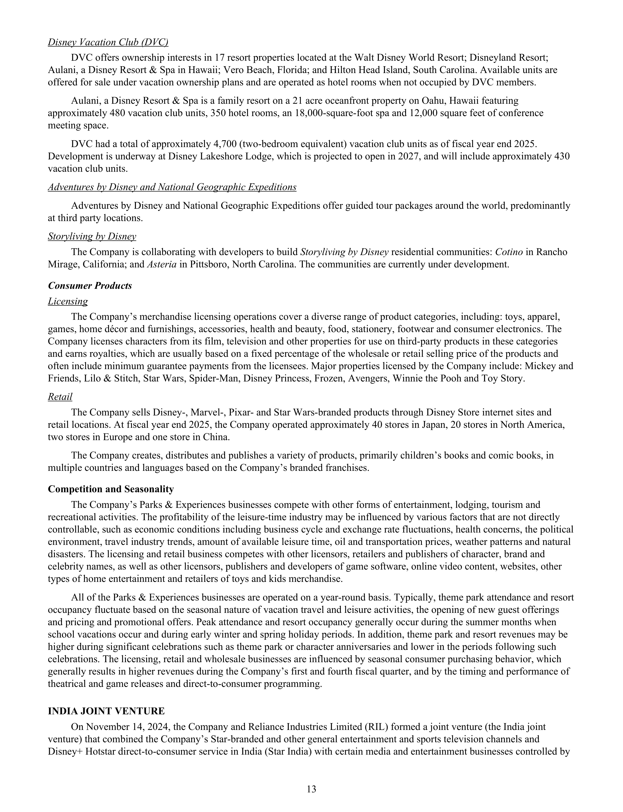 Disney Annual Report — page 16