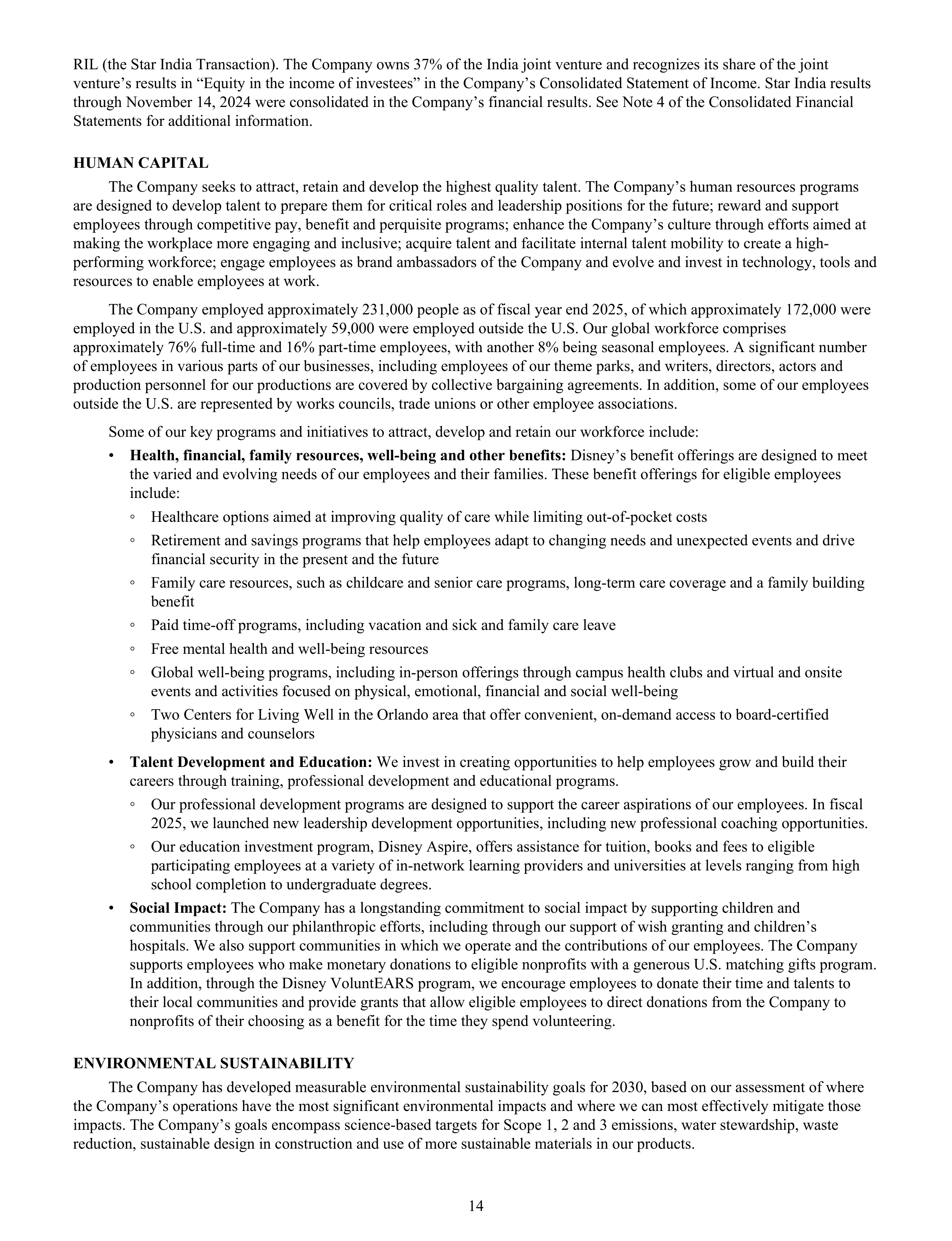 Disney Annual Report — page 17