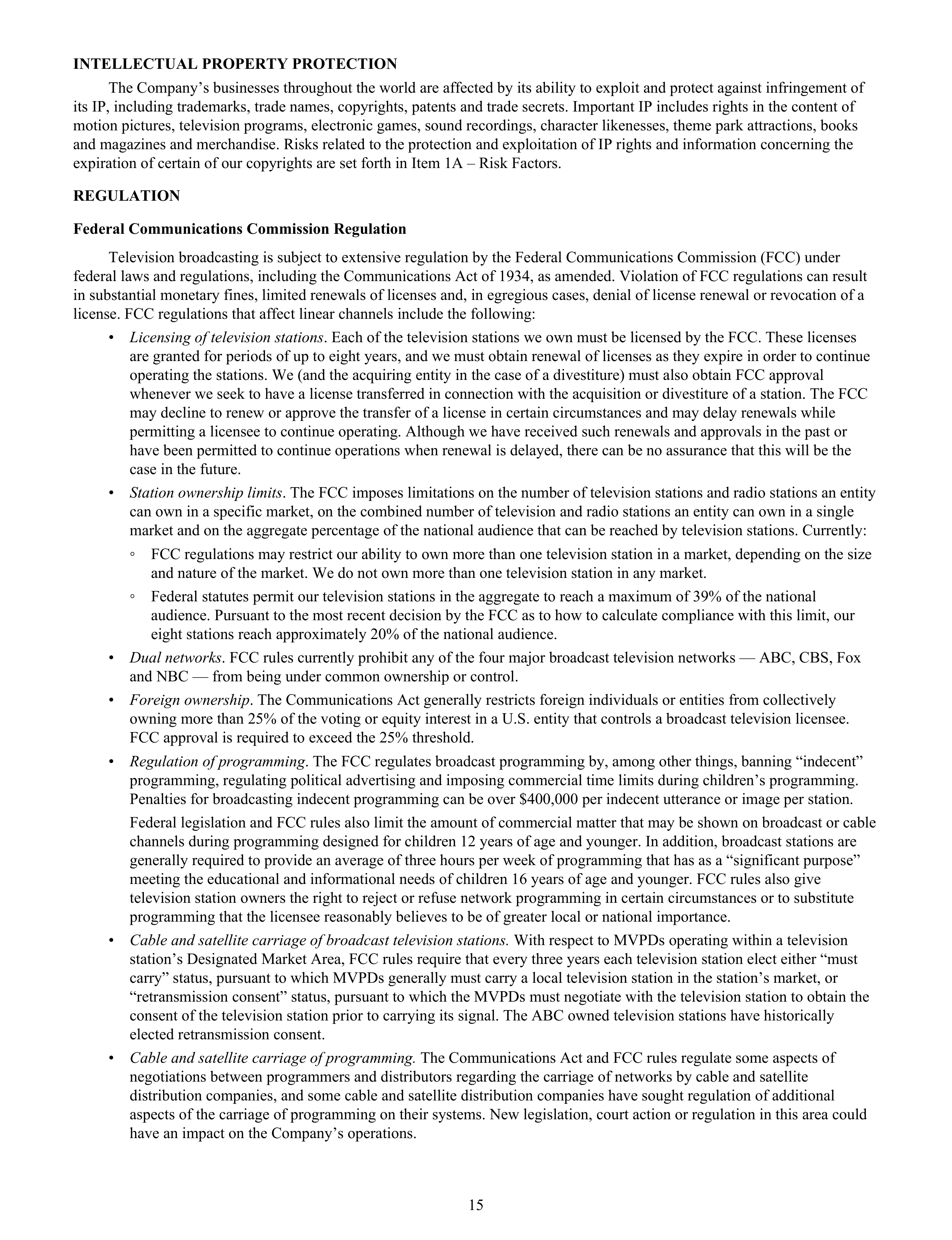 Disney Annual Report — page 18