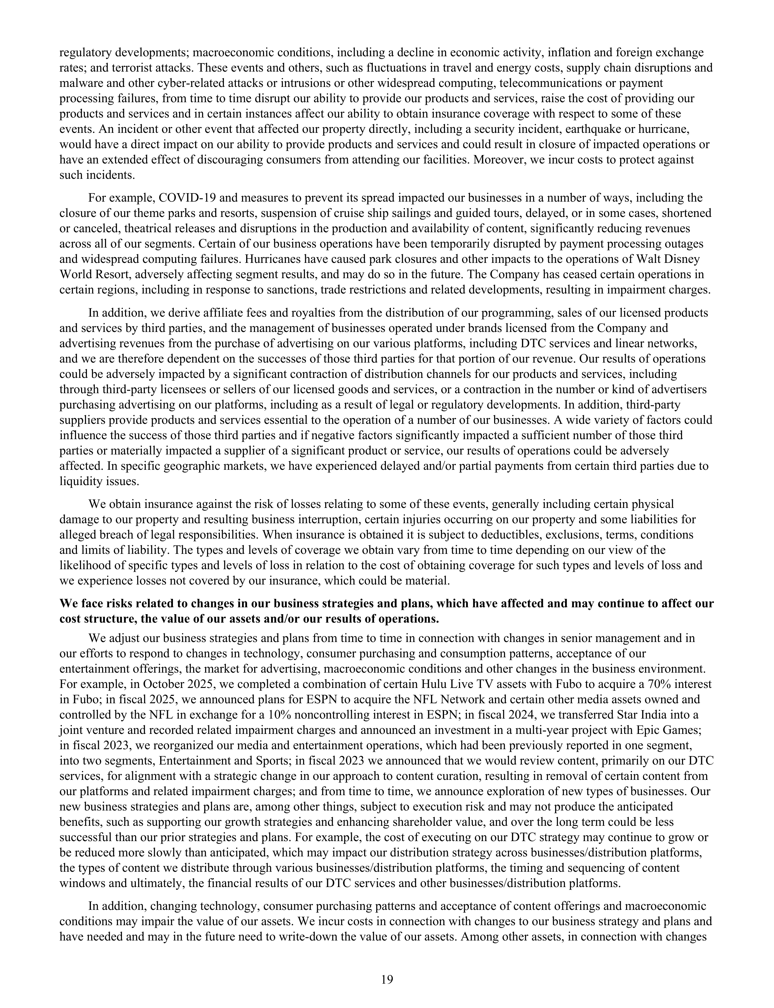 Disney Annual Report — page 22