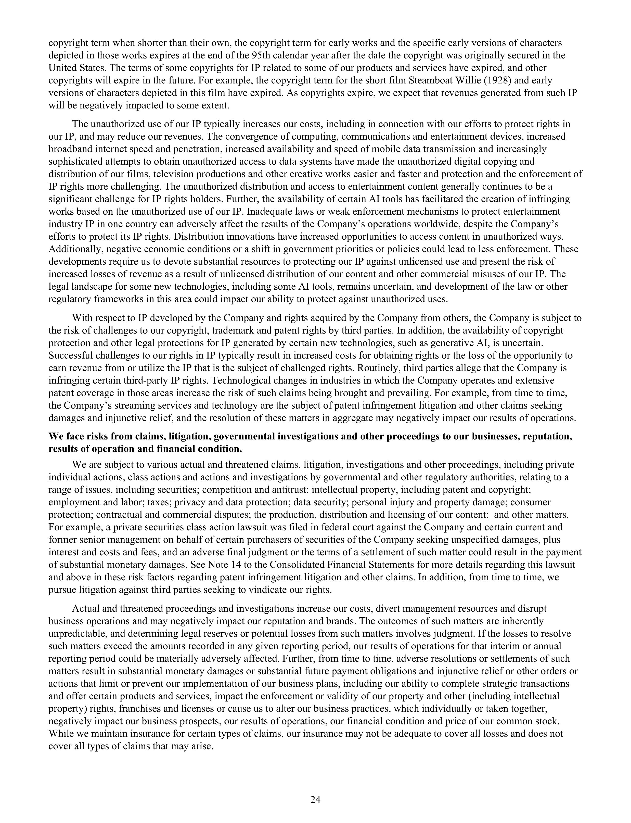 Disney Annual Report — page 27