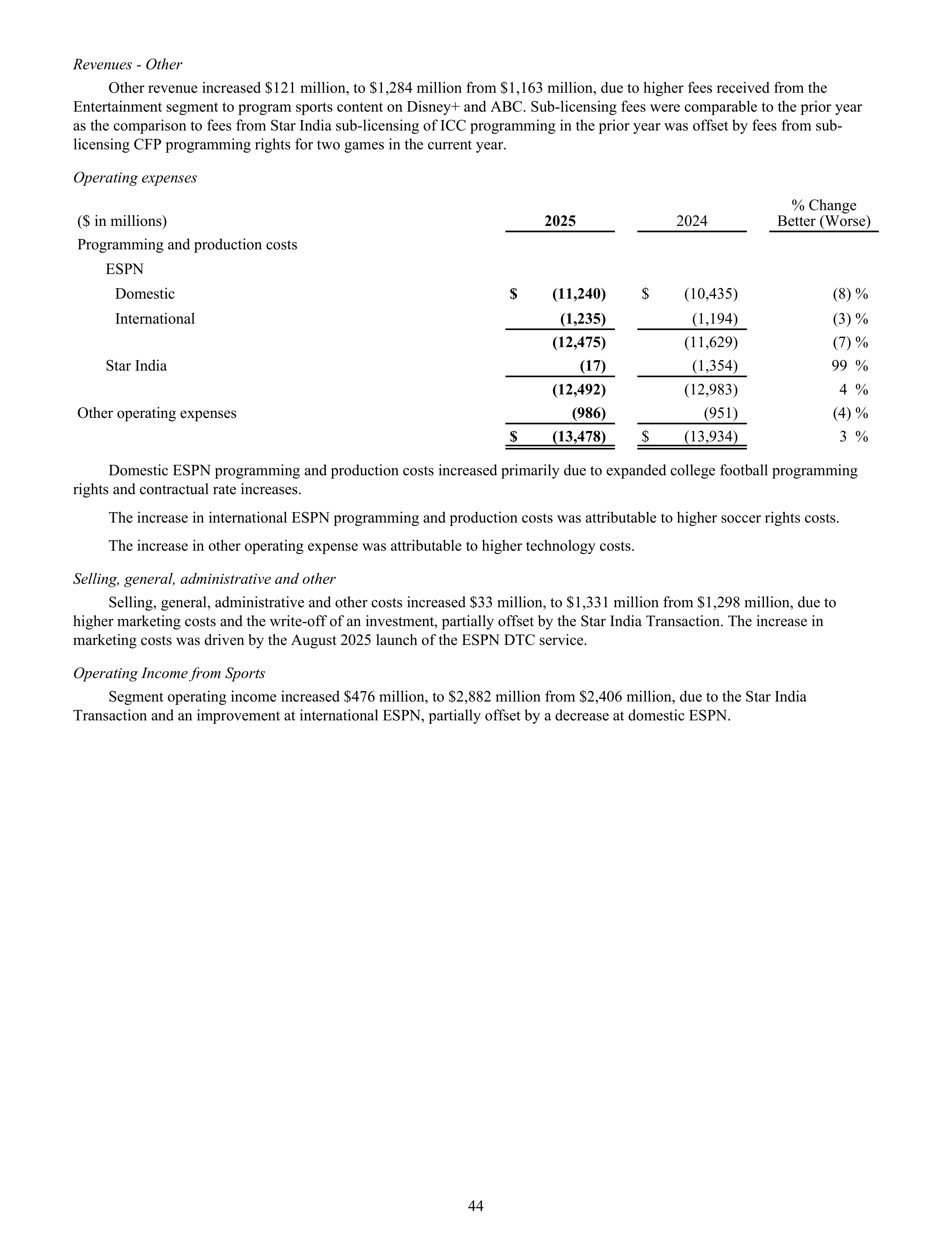 Disney Annual Report — page 47