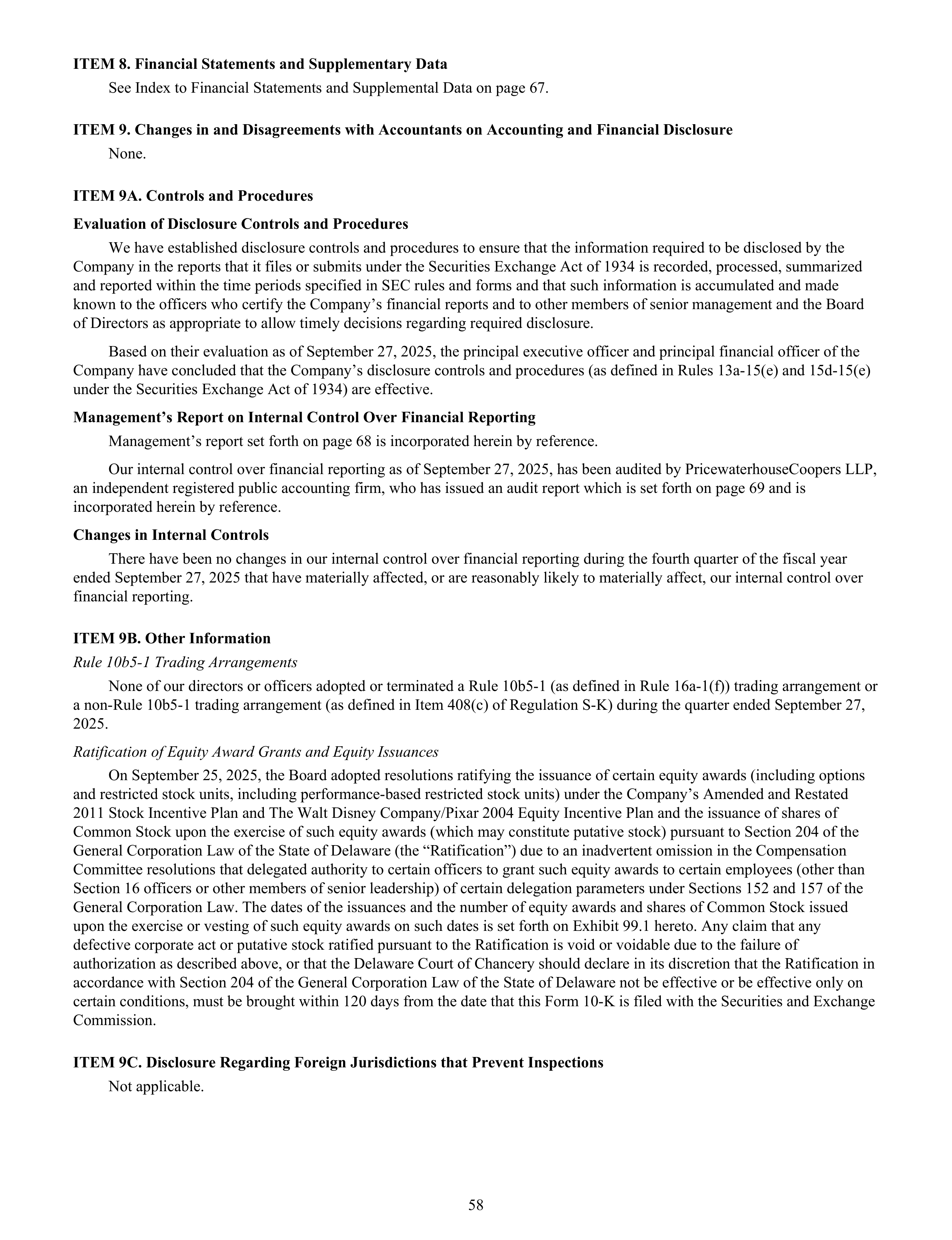 Disney Annual Report — page 61