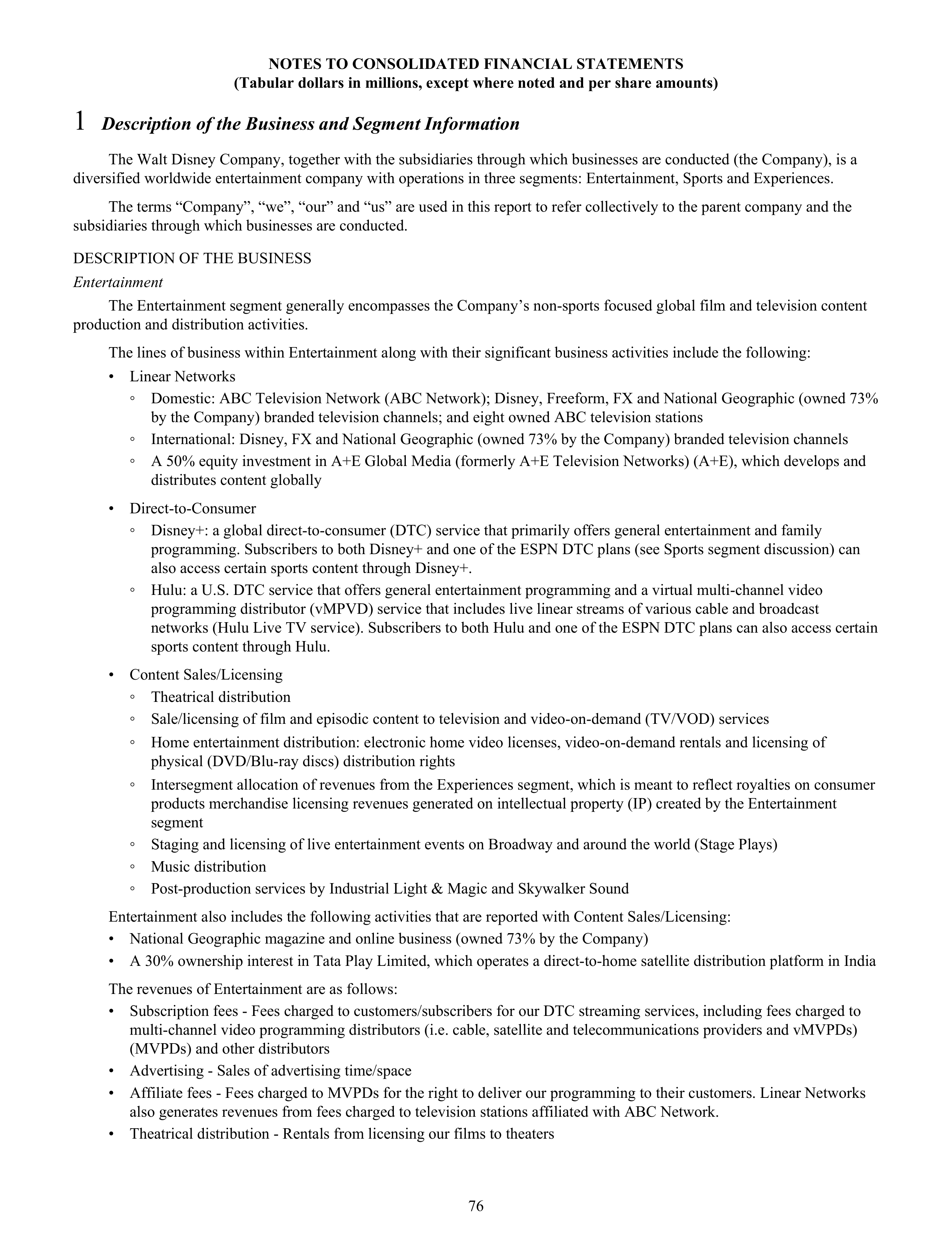 Disney Annual Report — page 79
