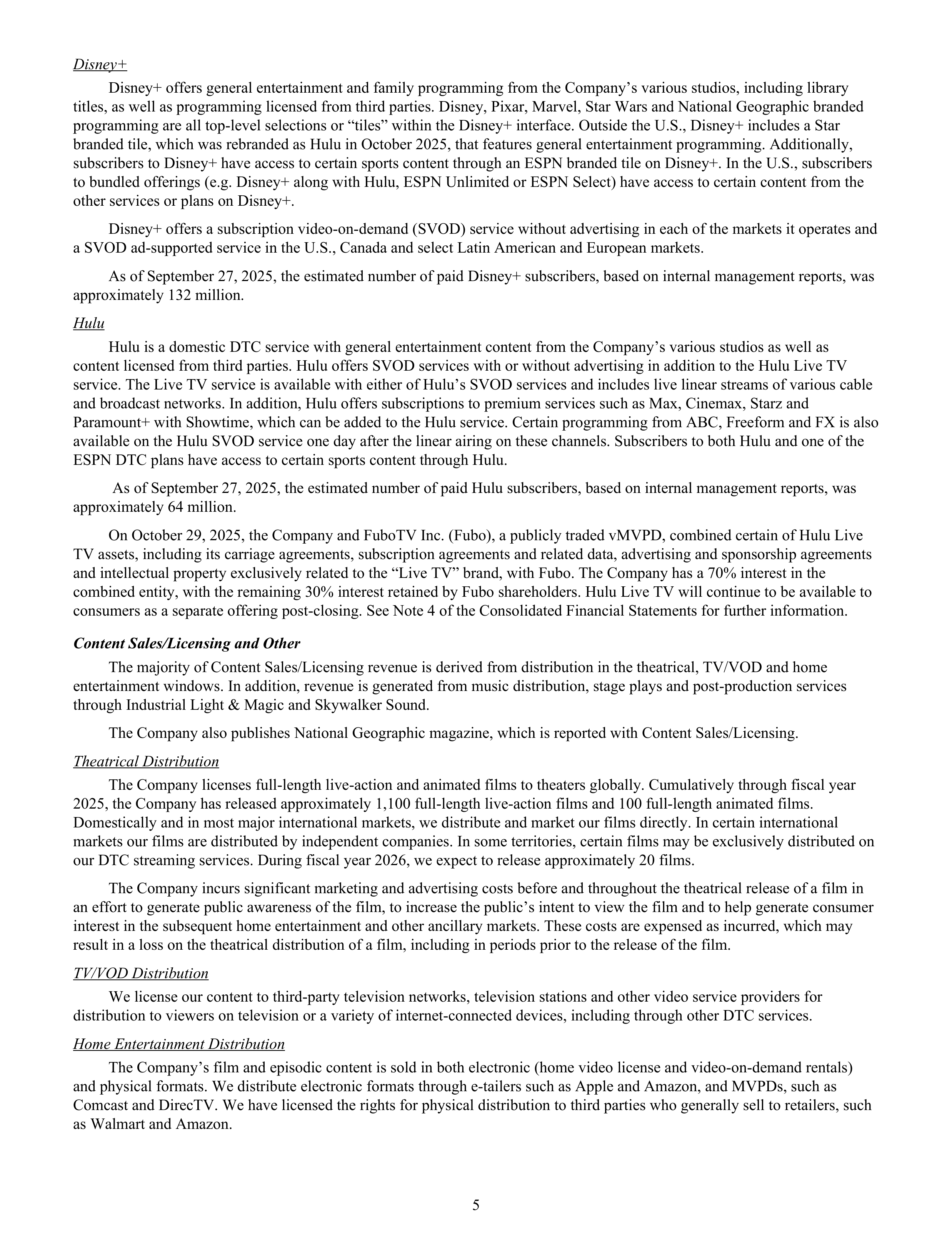Disney Annual Report — page 8