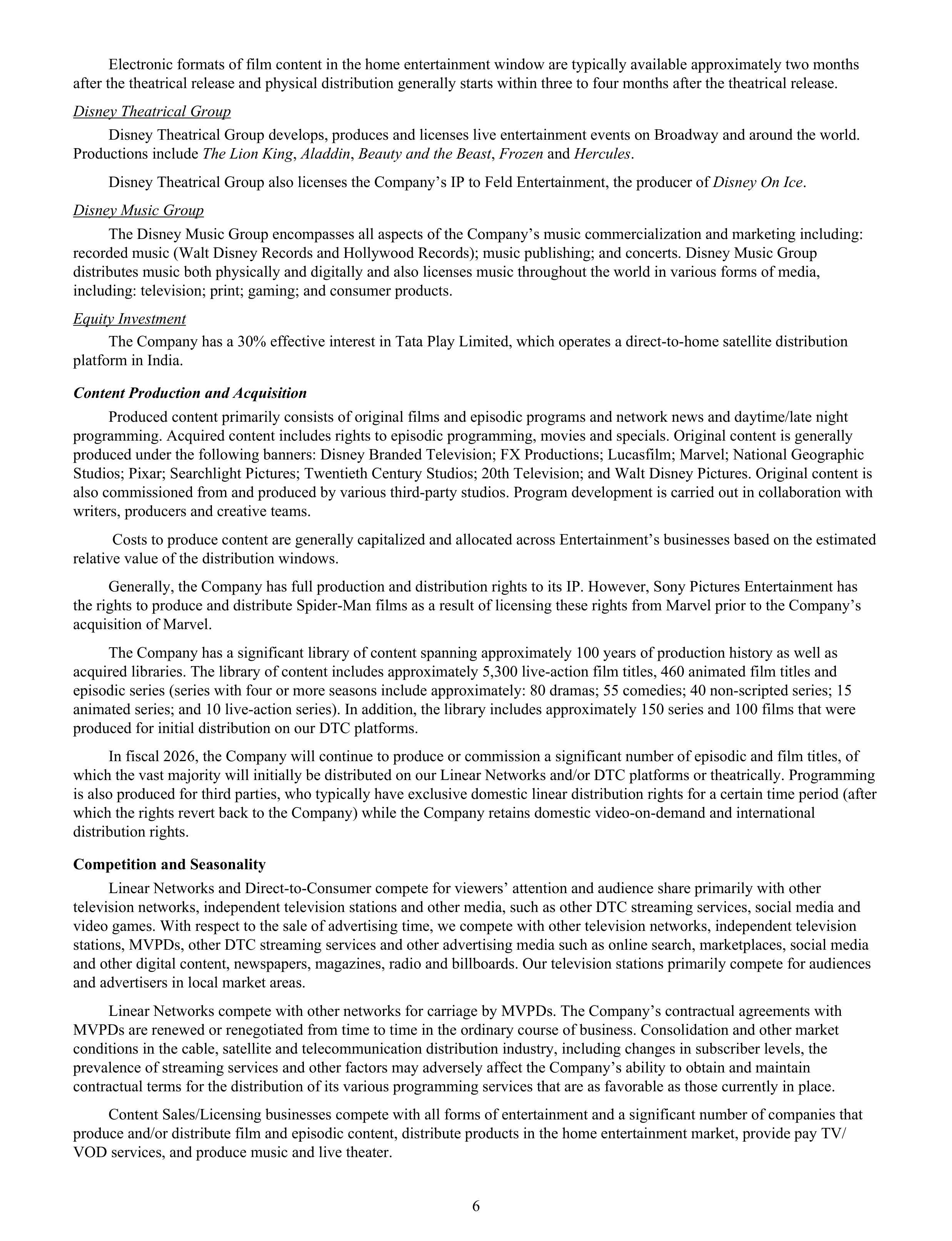 Disney Annual Report — page 9