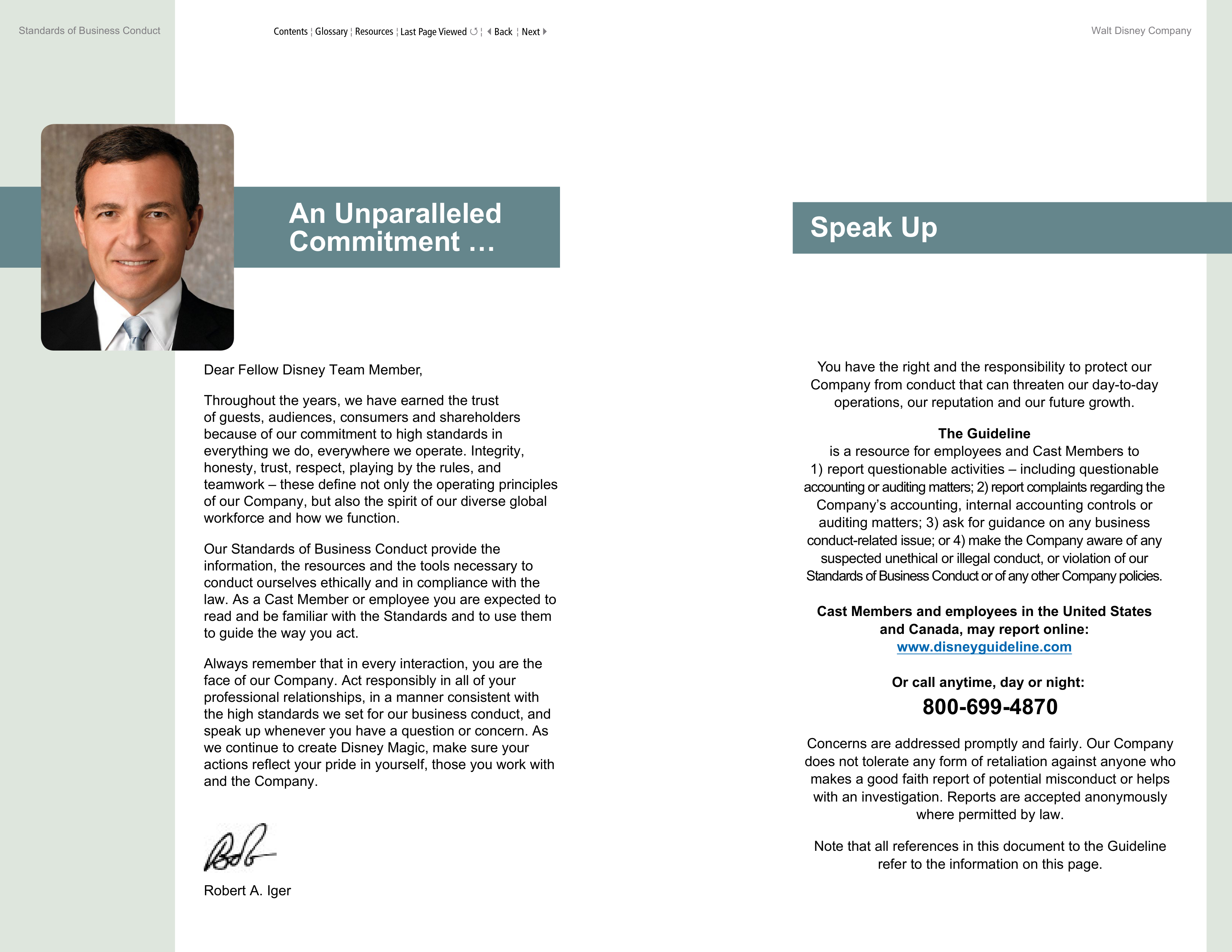 The Walt Disney Company Standards of Business Conduct Handbook — page 2