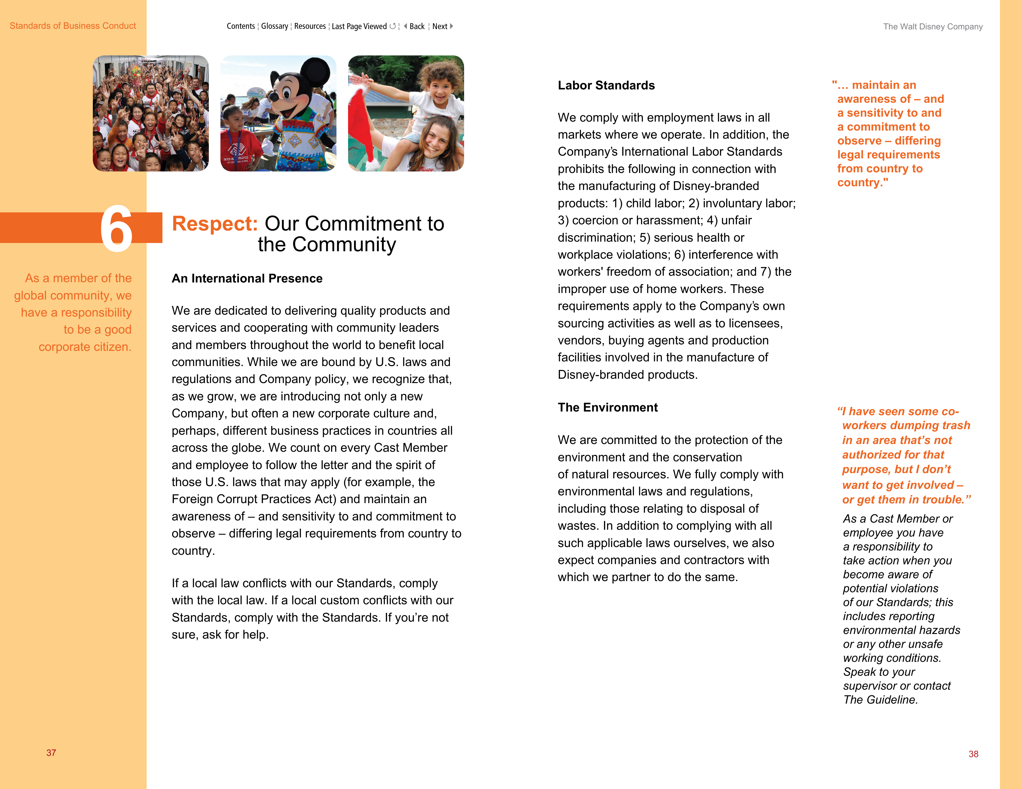 The Walt Disney Company Standards of Business Conduct Handbook — page 22