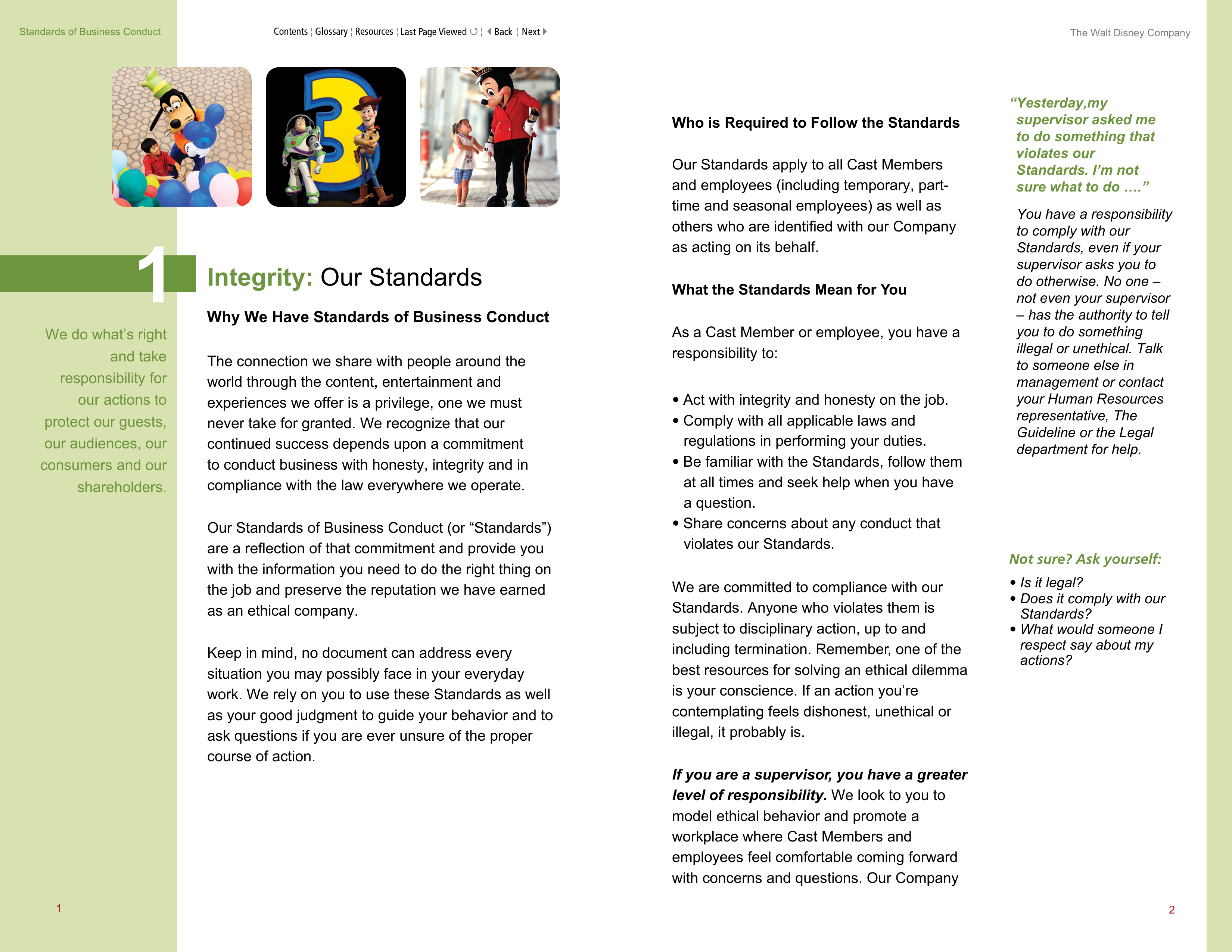 The Walt Disney Company Standards of Business Conduct Handbook — page 4