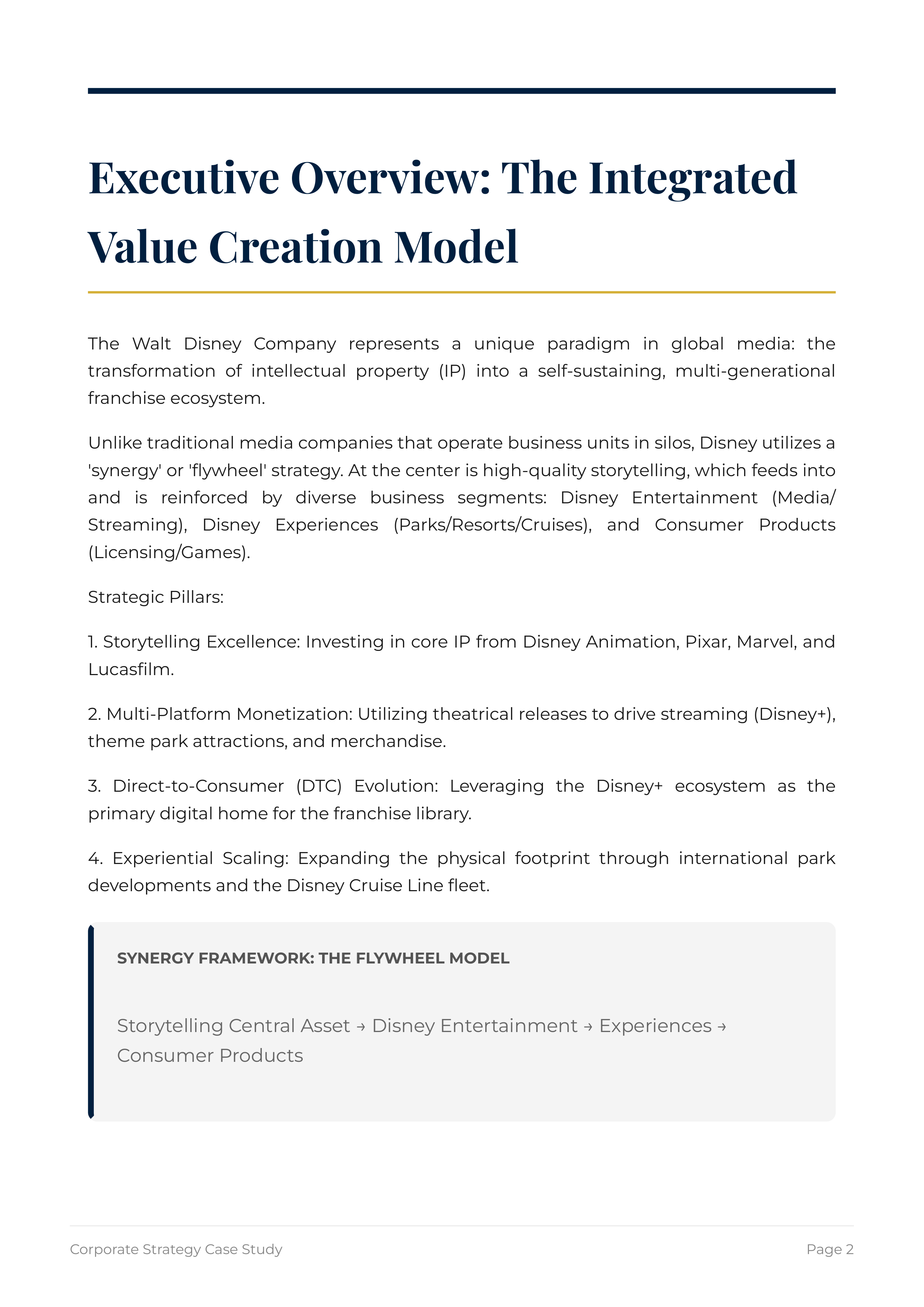 The Walt Disney Company’s Integrative Franchise Portfolio — page 2