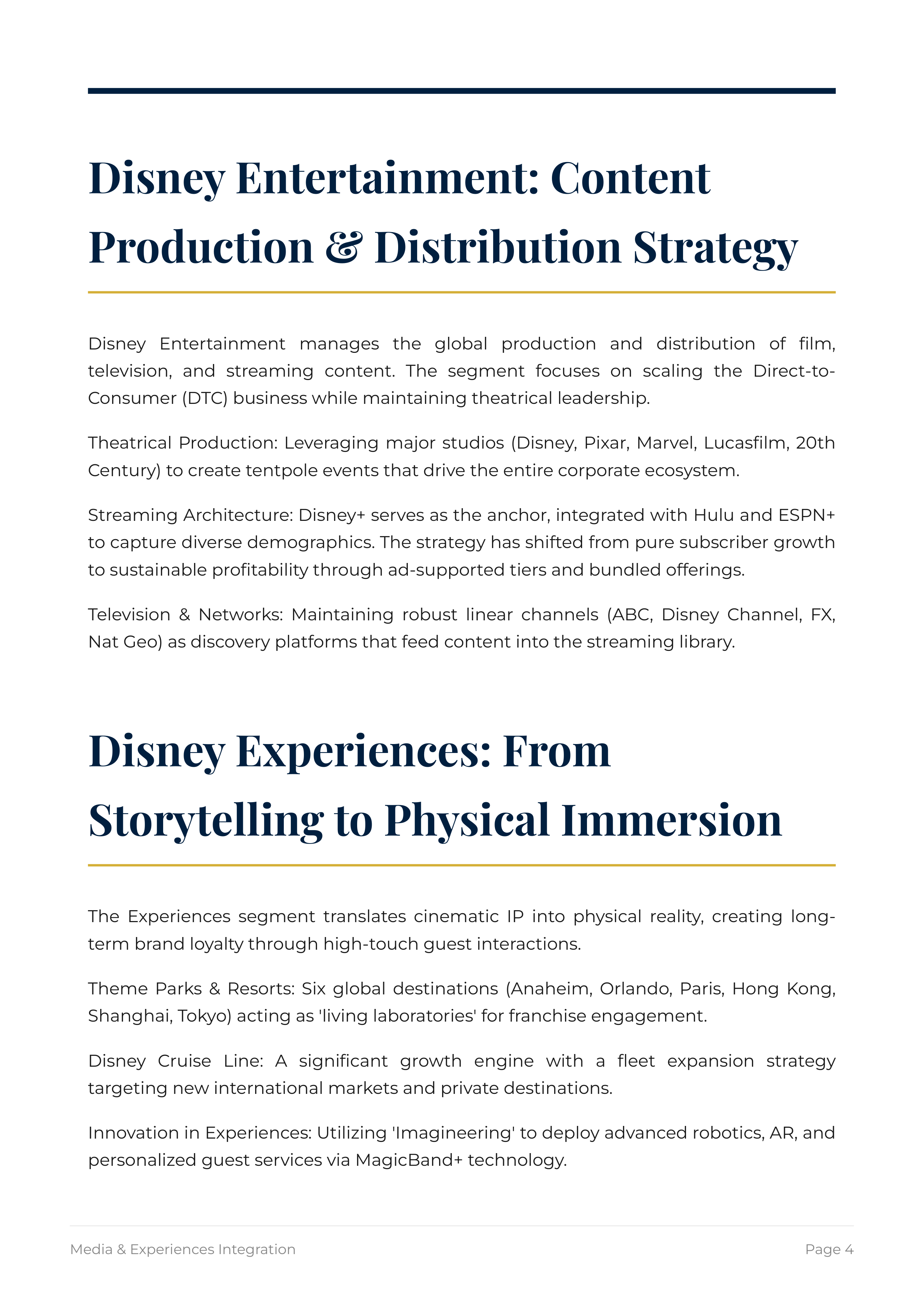 The Walt Disney Company’s Integrative Franchise Portfolio — page 4