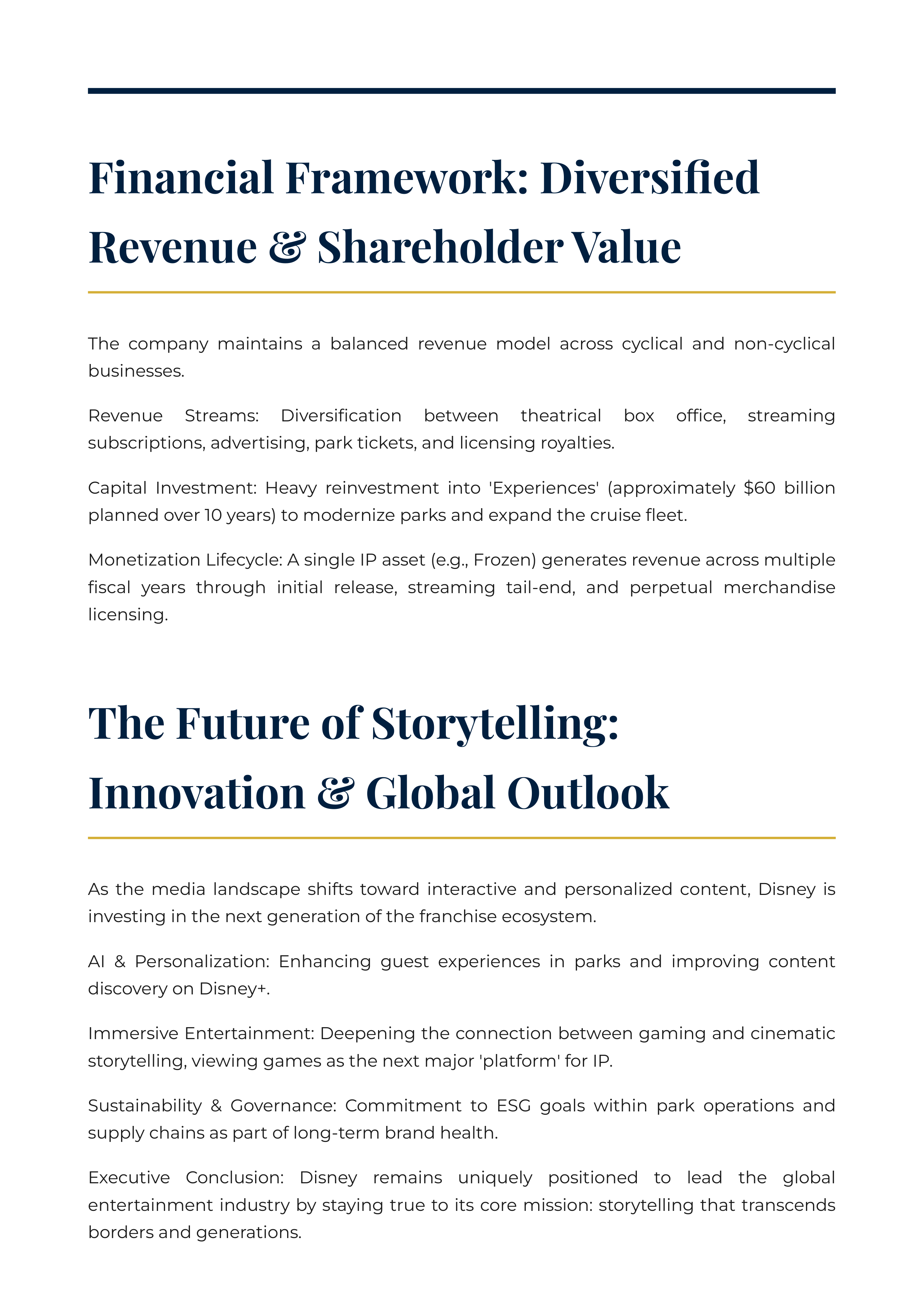 The Walt Disney Company’s Integrative Franchise Portfolio — page 6