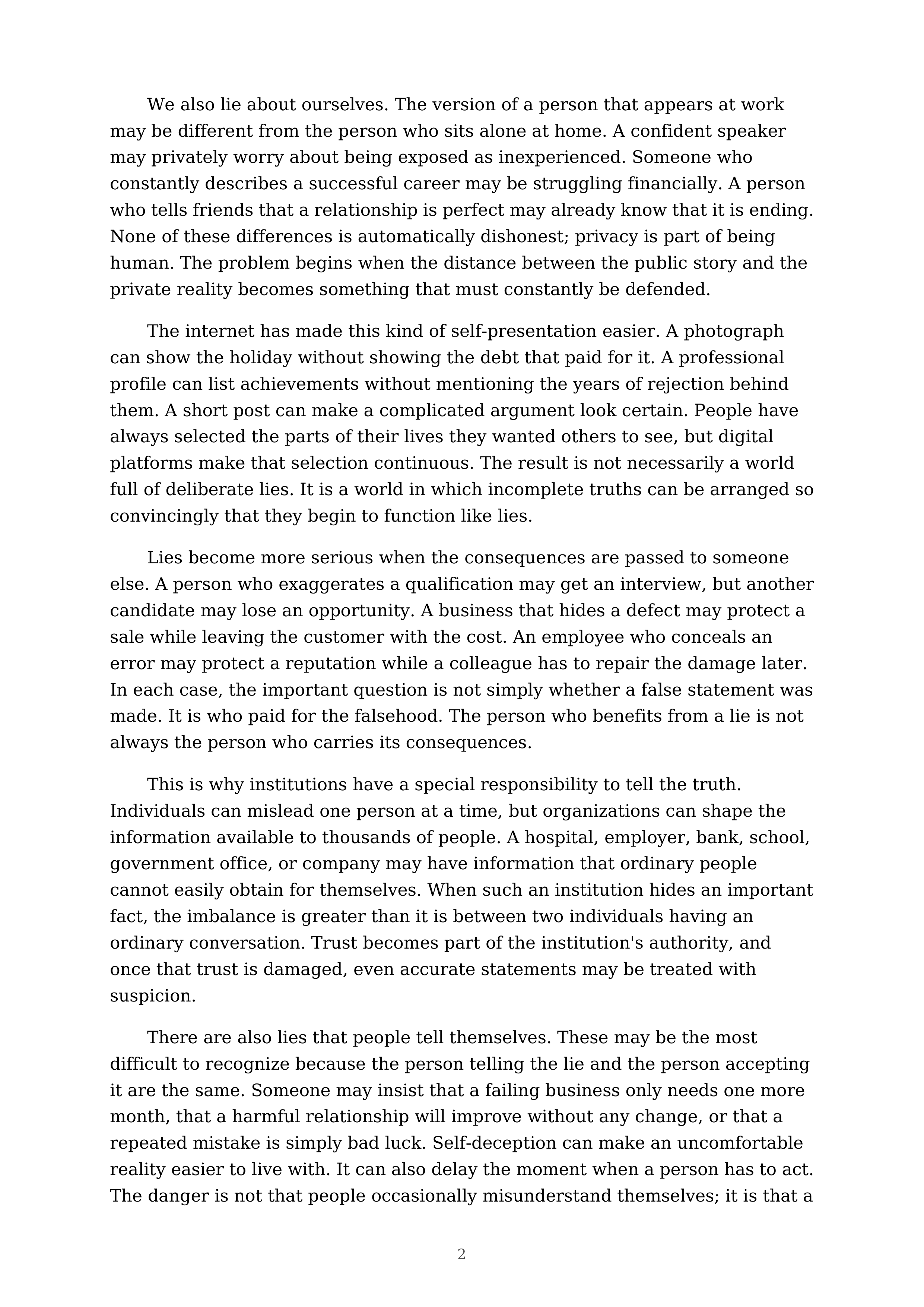 The Ways We Lie Essay — page 2