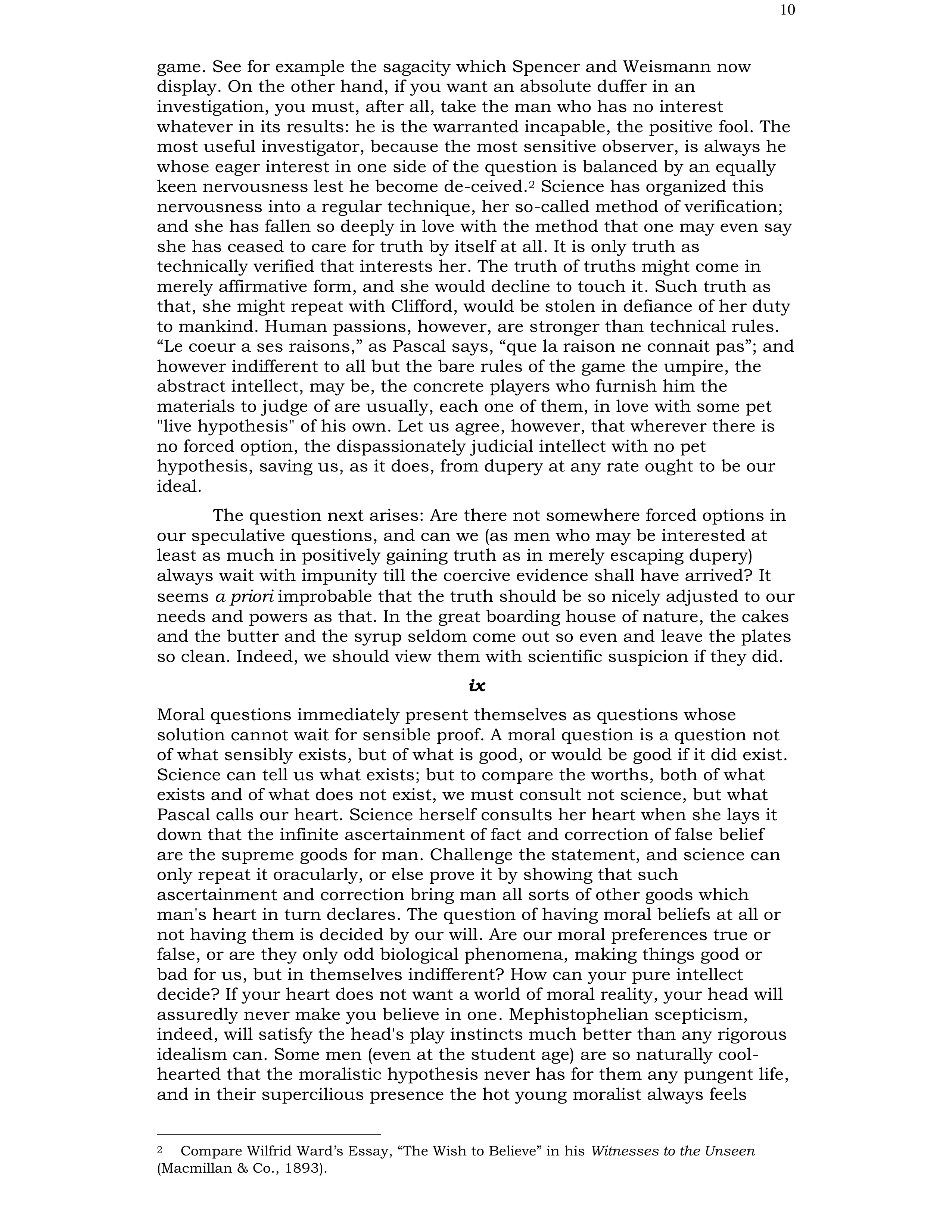 The Will to Believe Essay — page 10