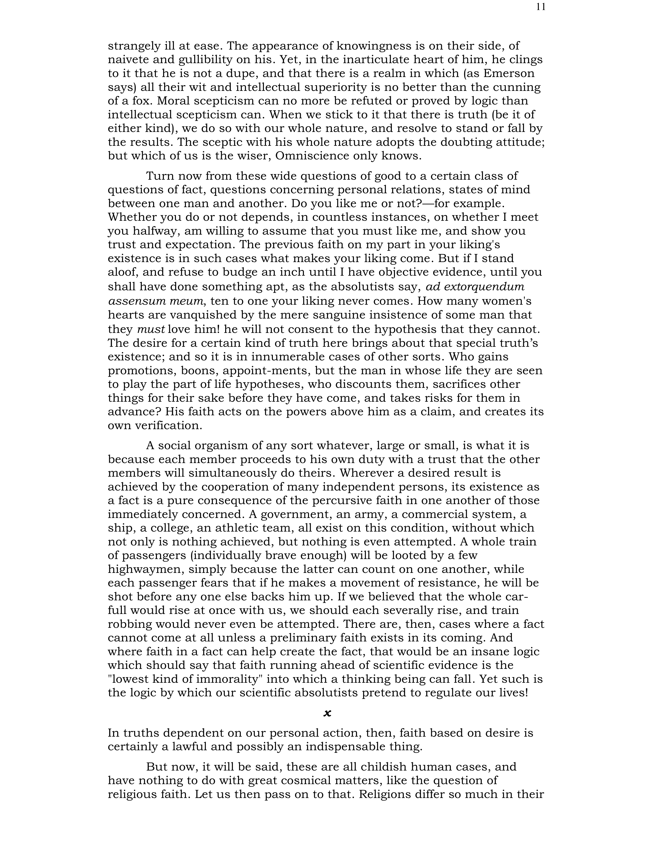 The Will to Believe Essay — page 11