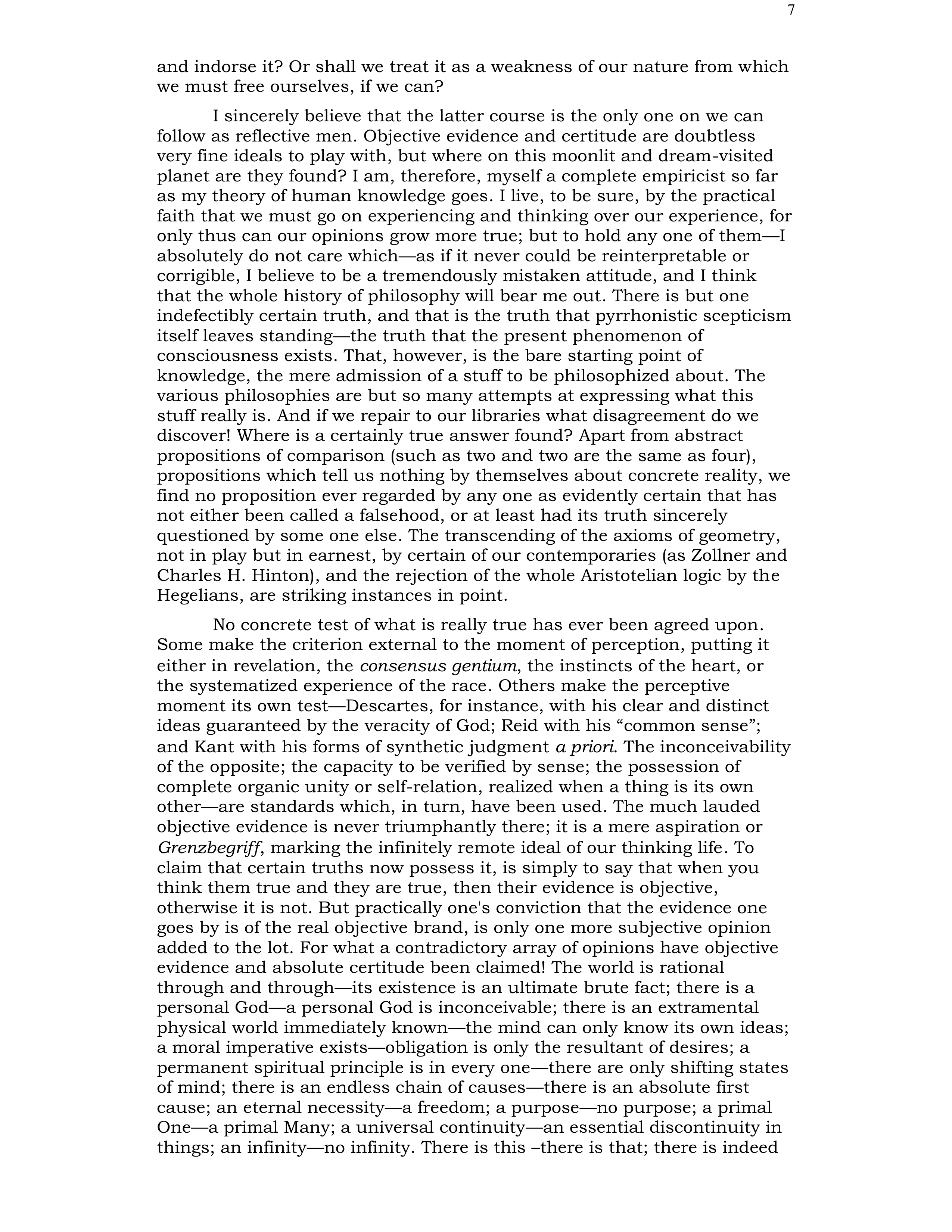 The Will to Believe Essay — page 7